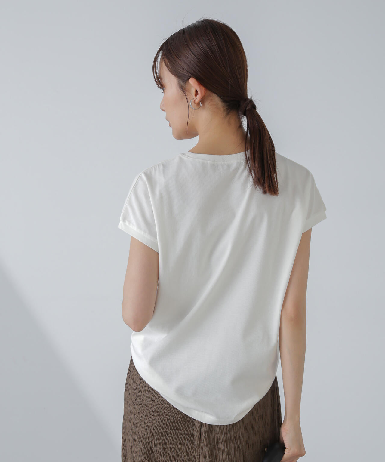 汗染み防止加工接触冷感フレンチスリーブTシャツ