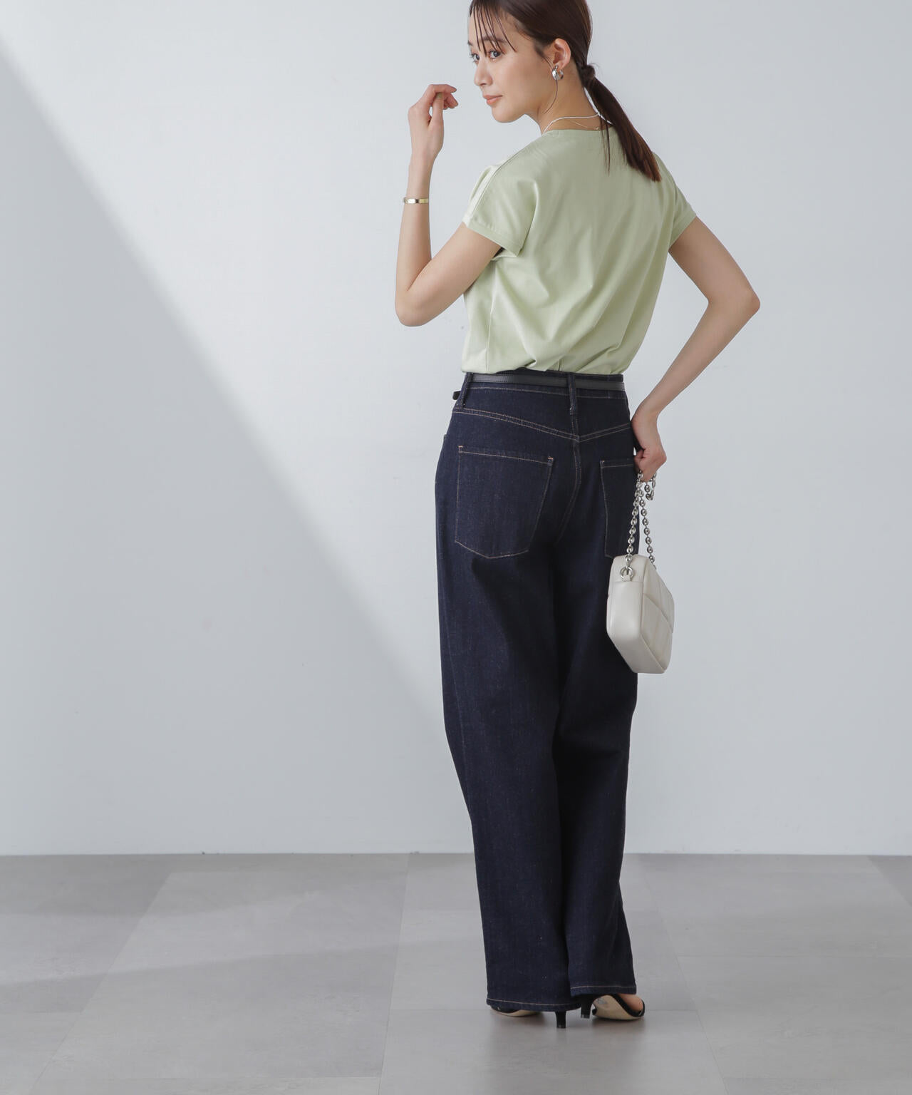 汗染み防止加工接触冷感フレンチスリーブTシャツ