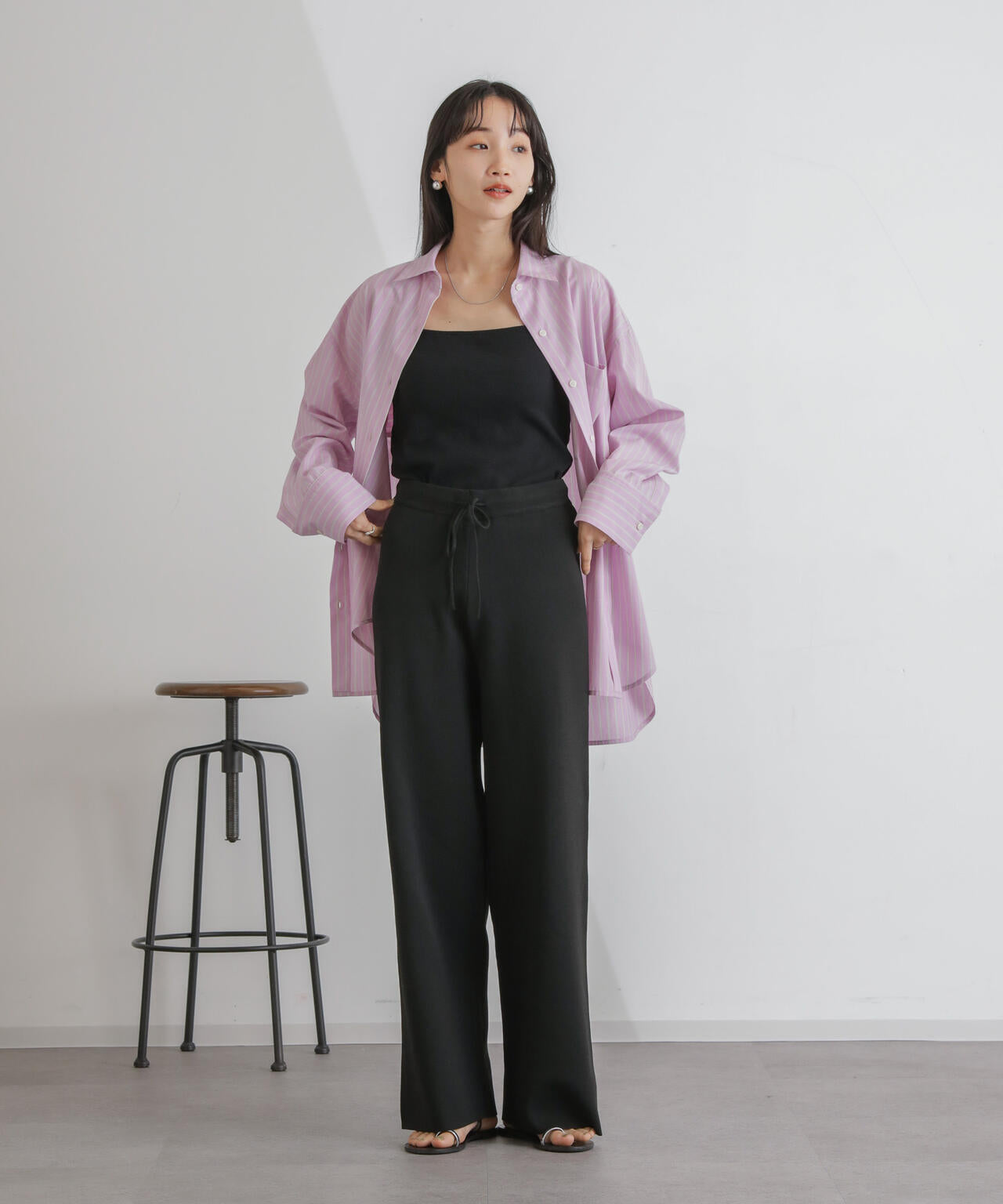 抗菌防臭リブカップ付きダブルストラップキャミソール