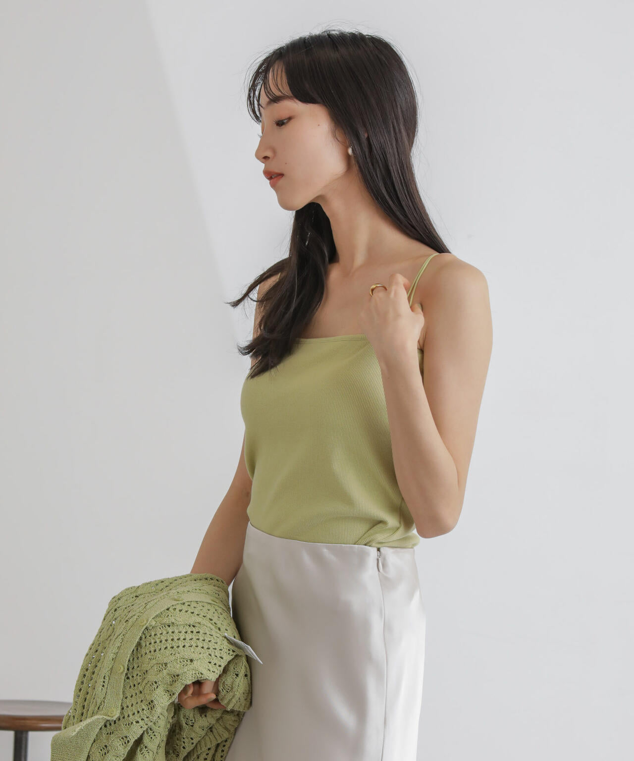 抗菌防臭リブカップ付きダブルストラップキャミソール