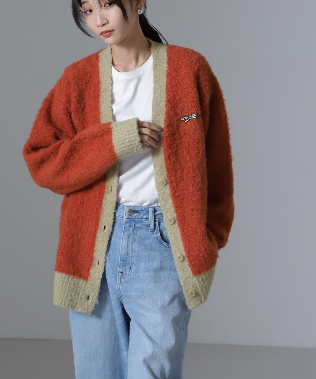 PENNEYS別注TheFOXバイカラーvネックカーディガン