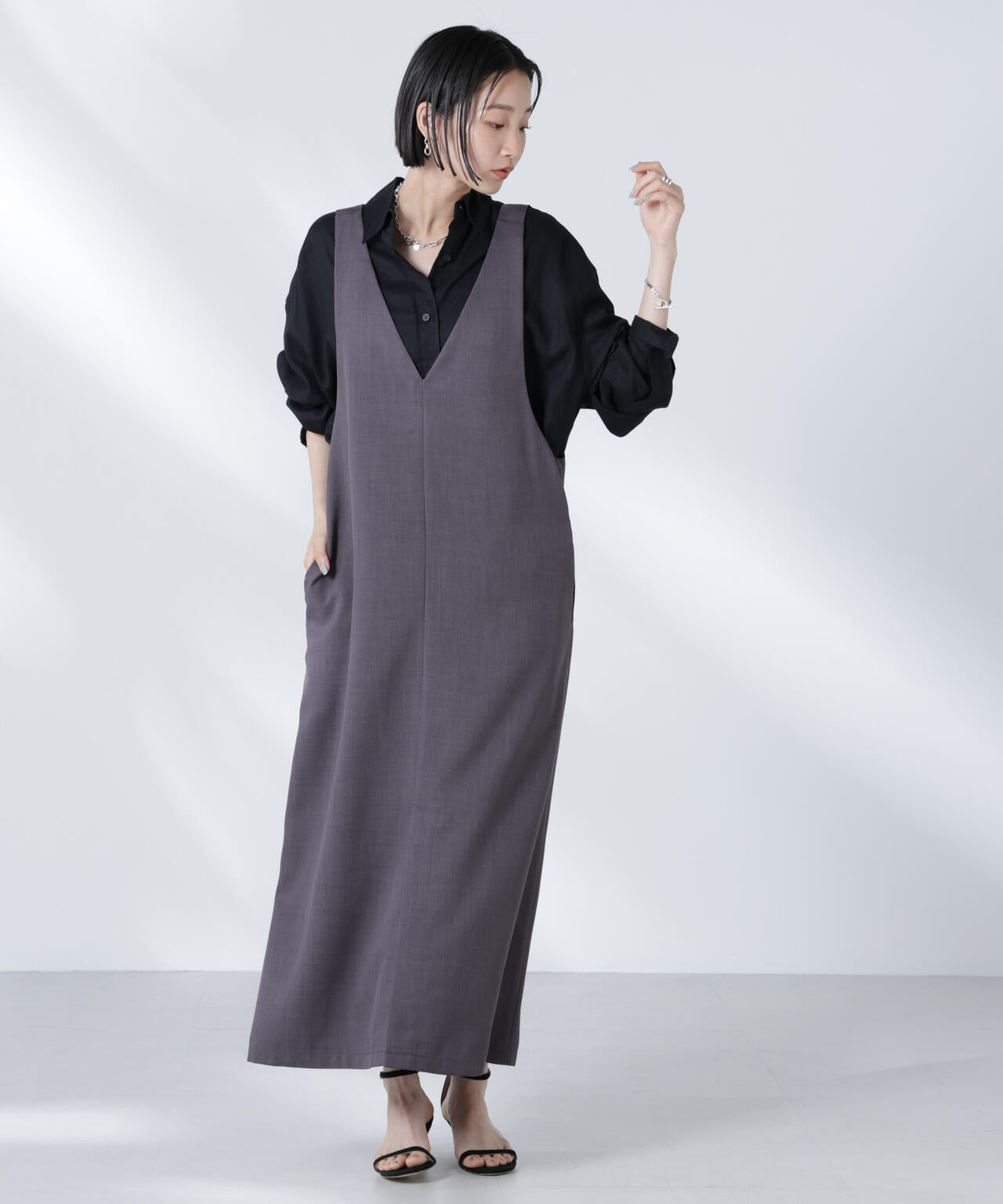 前後2wayサロペットワンピース