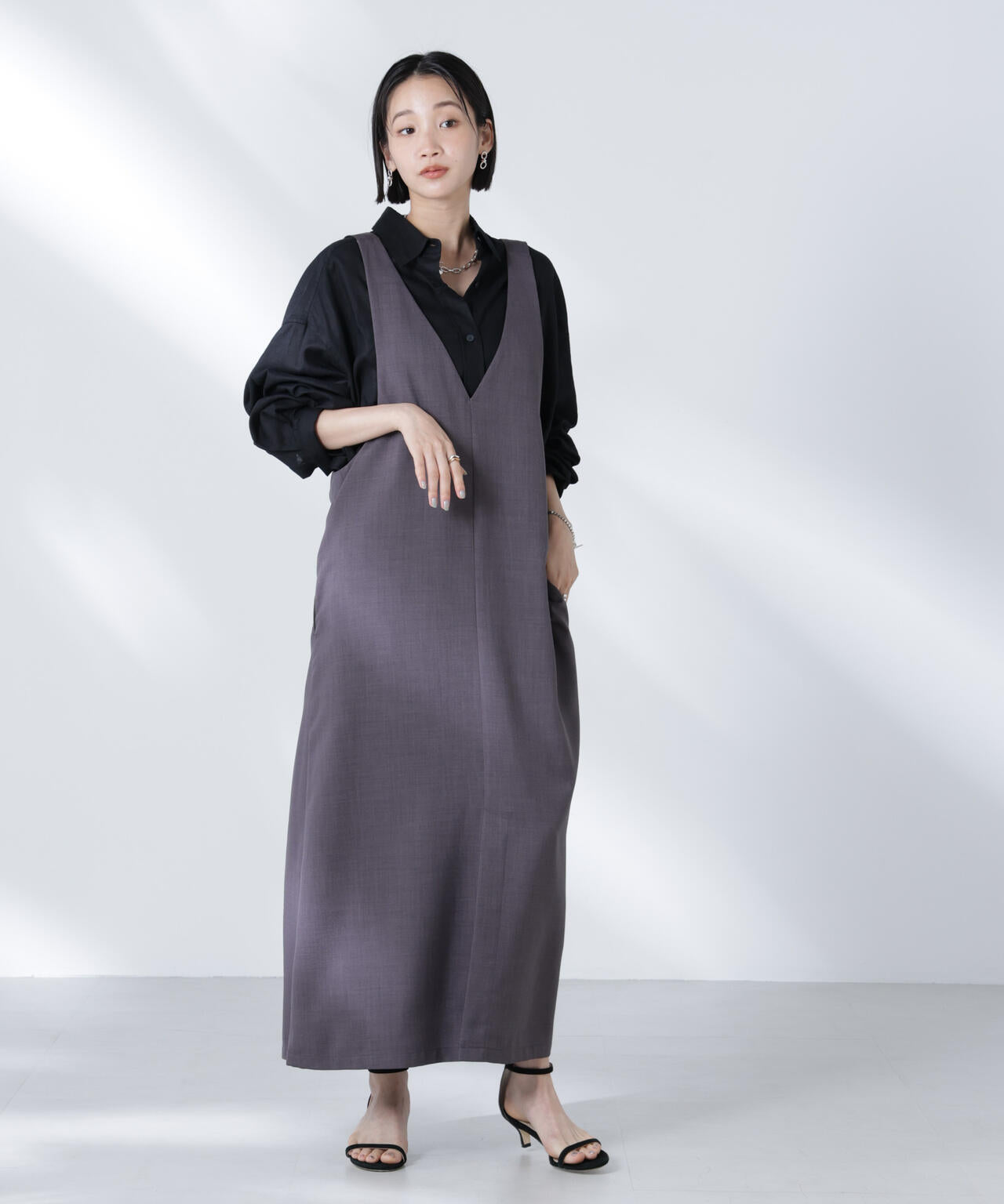 前後2wayサロペットワンピース