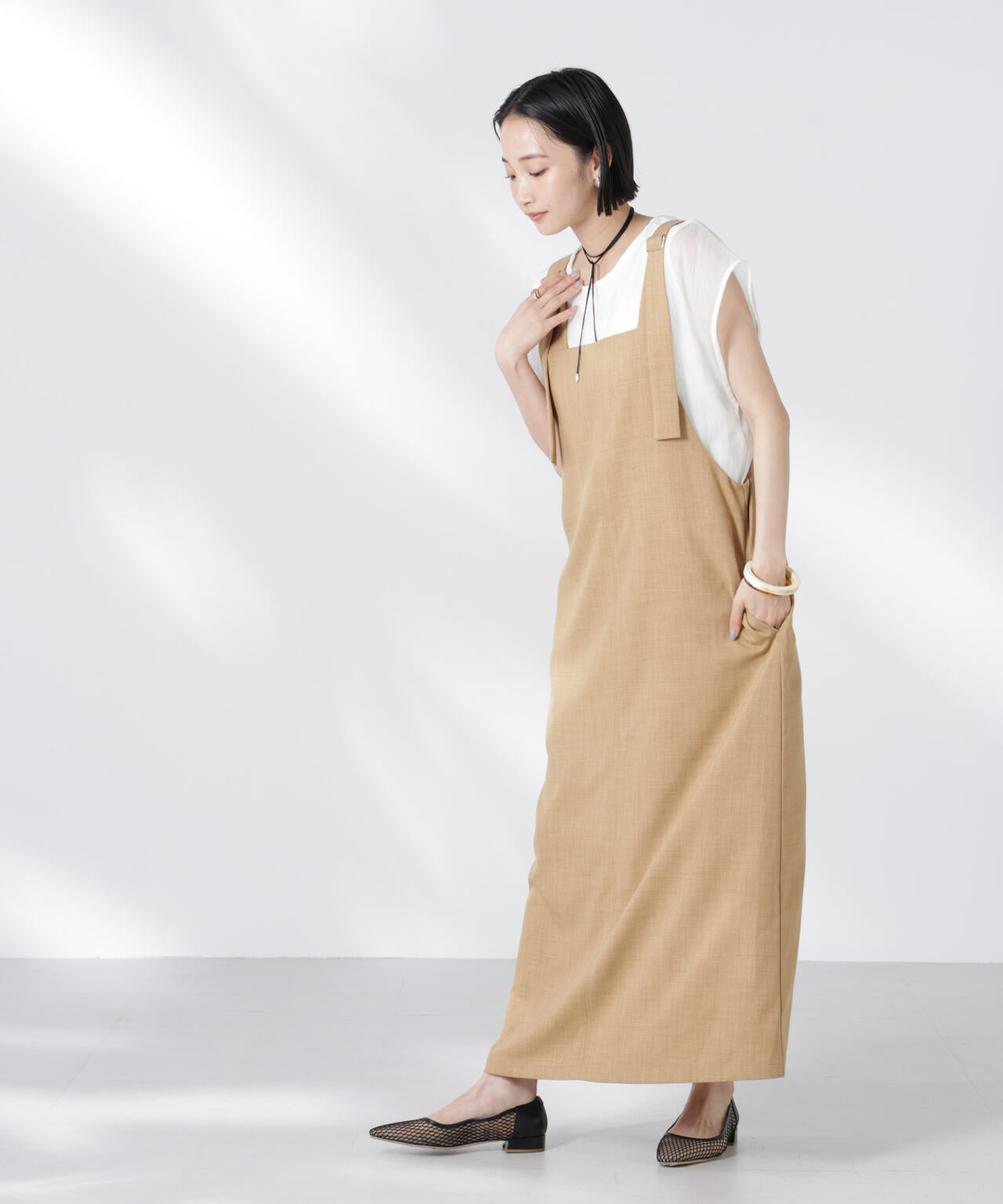 前後2wayサロペットワンピース