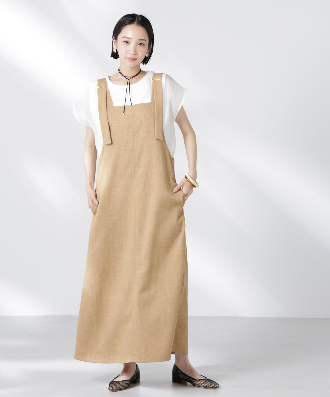 前後2wayサロペットワンピース