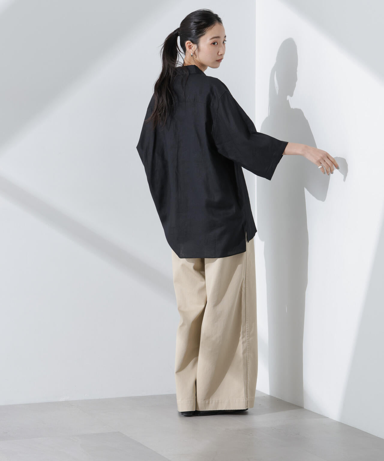 Anti Smell Linen プルオーバーVネックシャツ