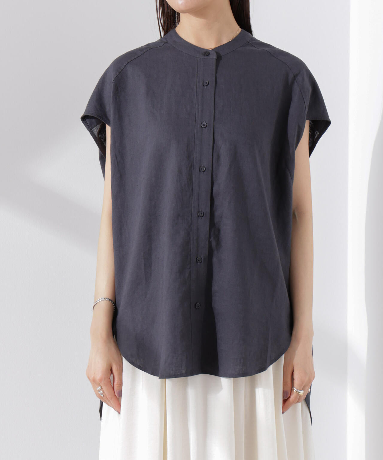 Anti Smell Linen フレンチスリーブシャツ