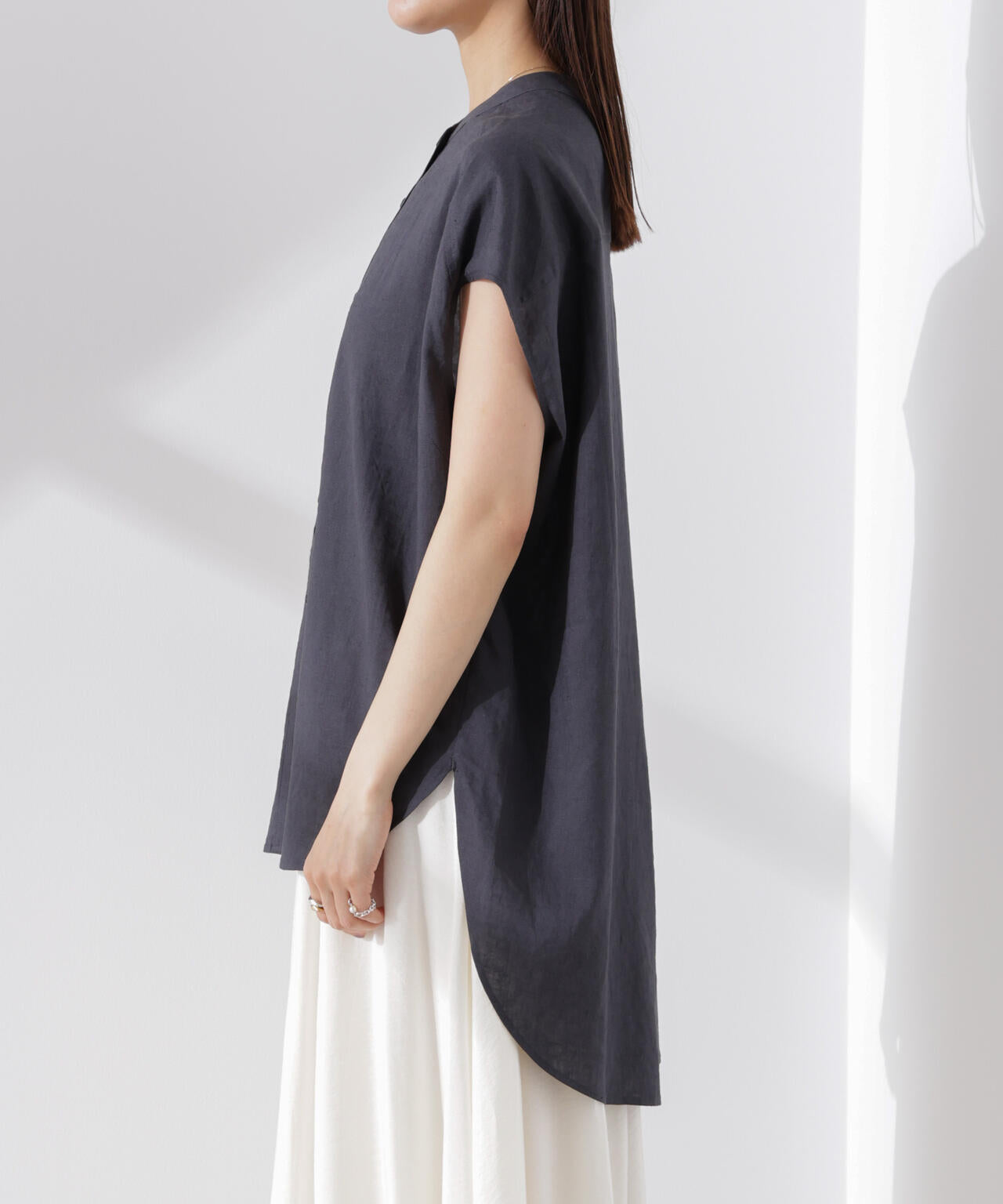 Anti Smell Linen フレンチスリーブシャツ