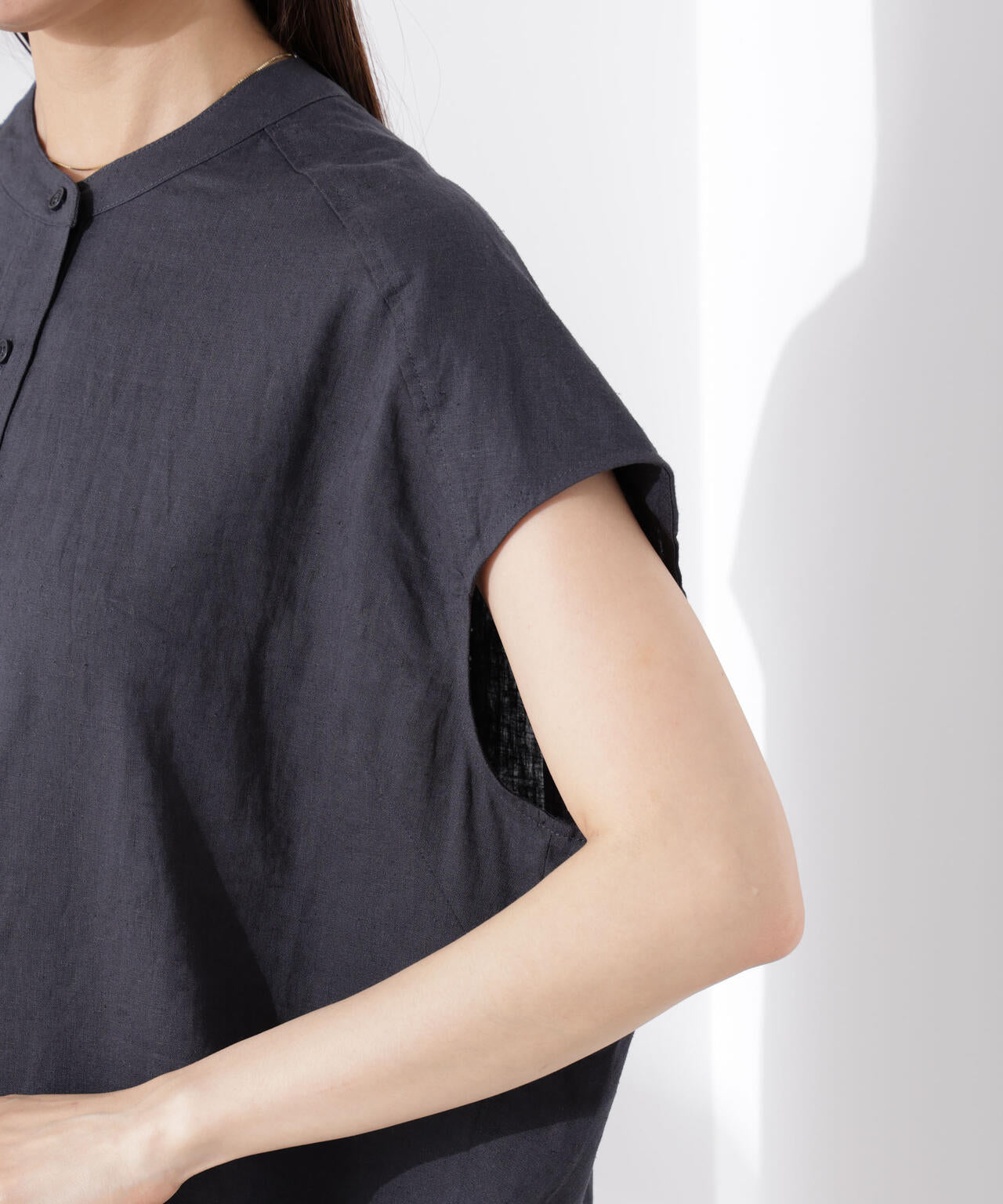 Anti Smell Linen フレンチスリーブシャツ
