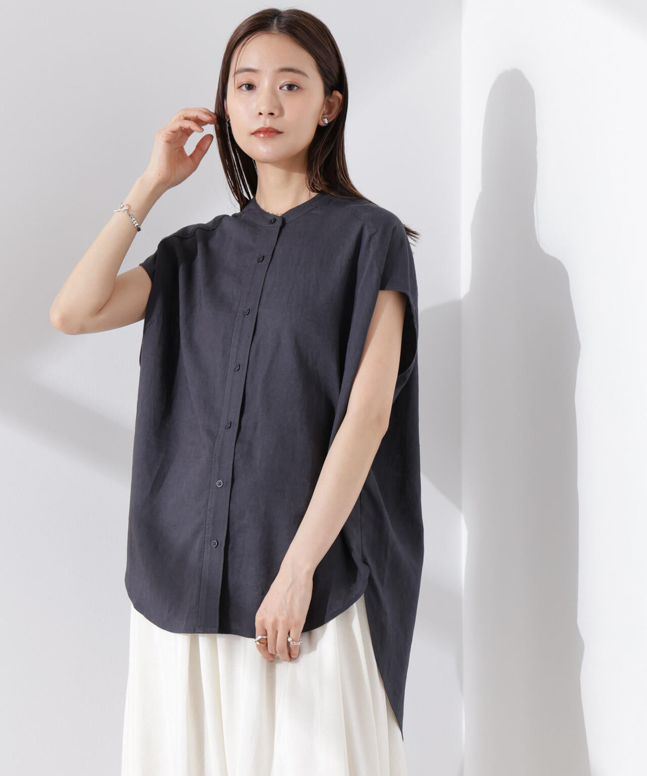 Anti Smell Linen フレンチスリーブシャツ
