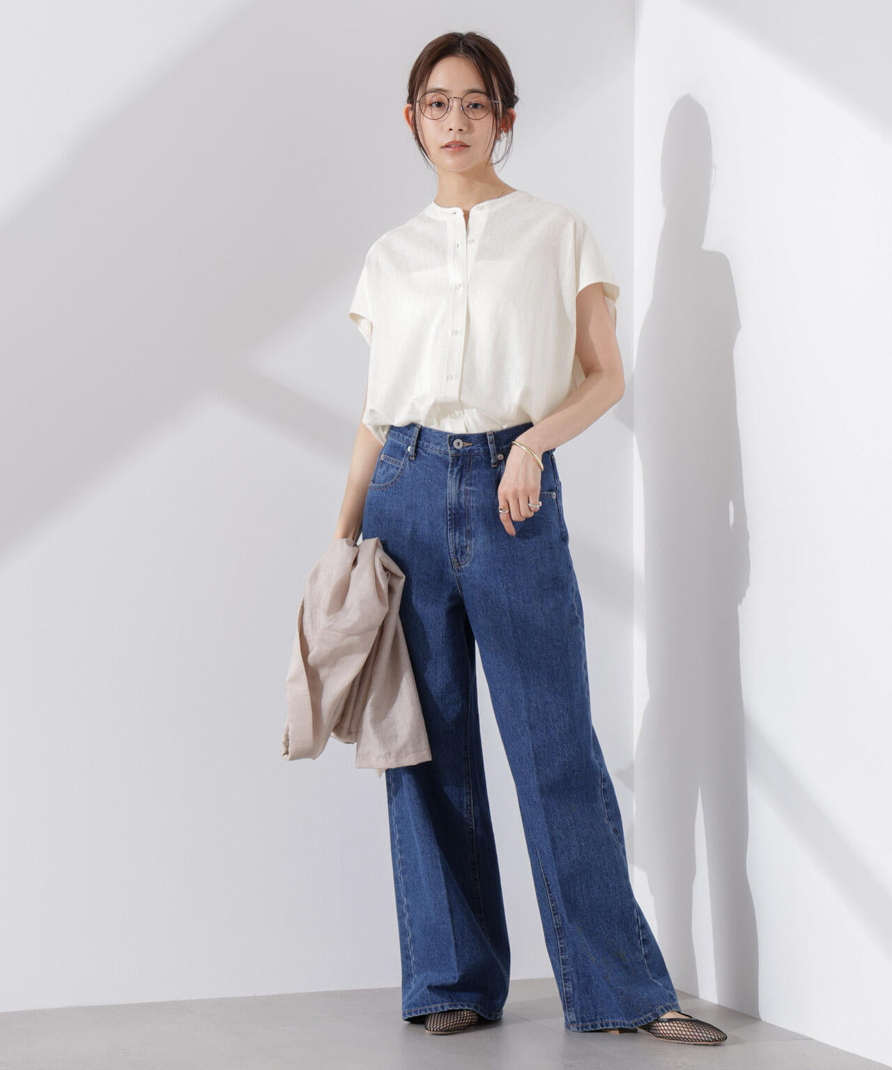Anti Smell Linen フレンチスリーブシャツ