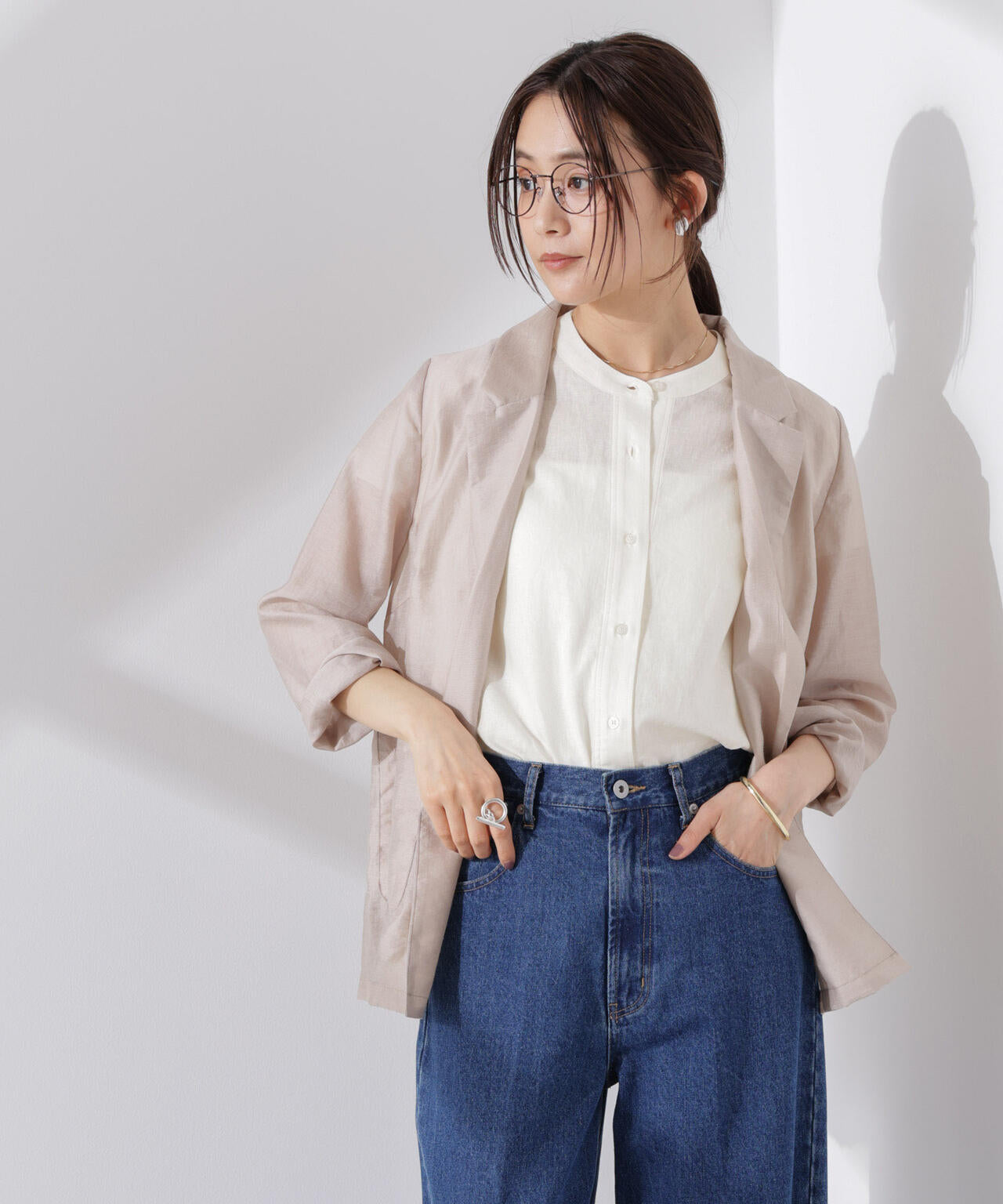 Anti Smell Linen フレンチスリーブシャツ