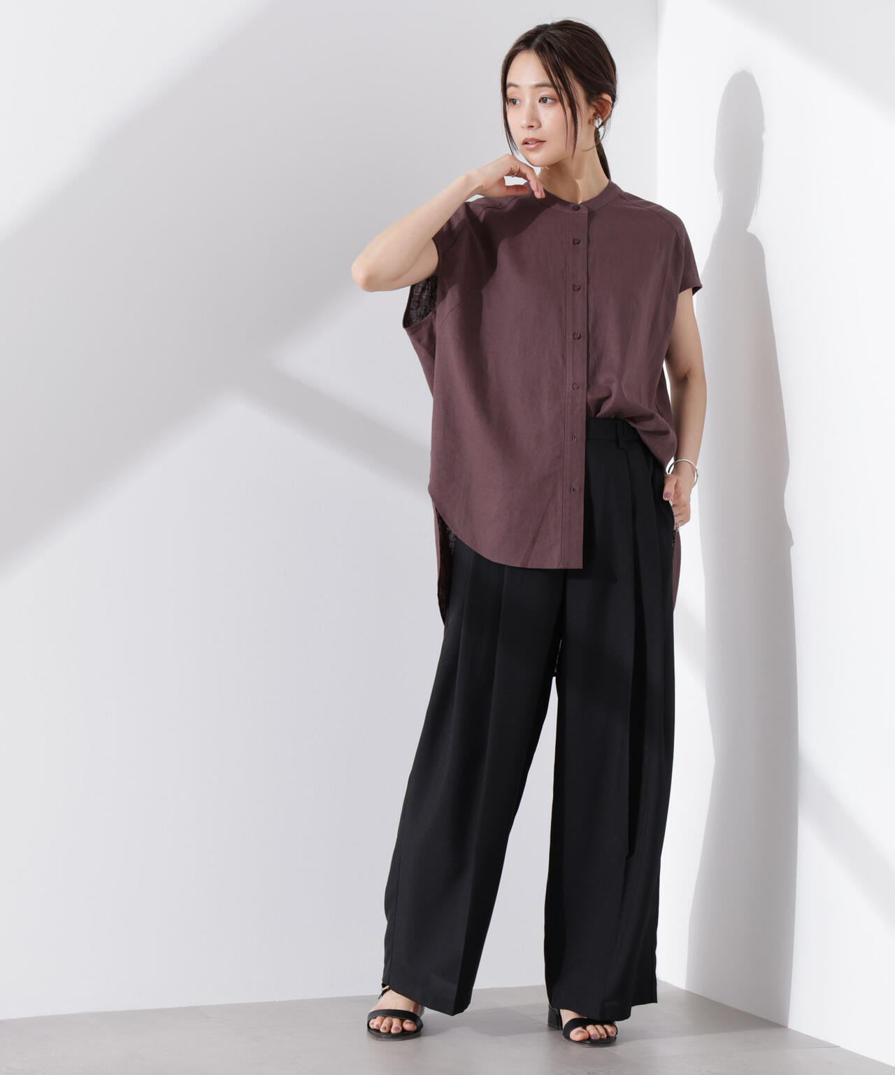 Anti Smell Linen フレンチスリーブシャツ