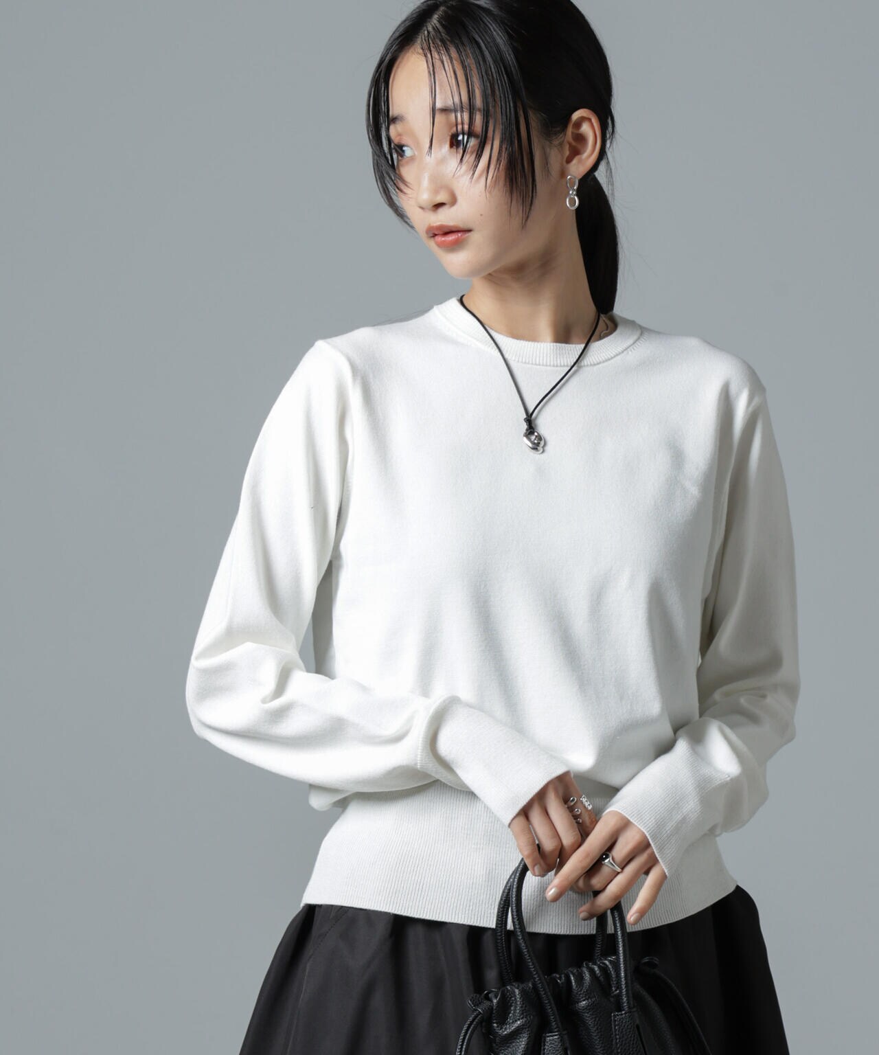 洗濯機洗可バンブーレーヨンニットプルオーバー