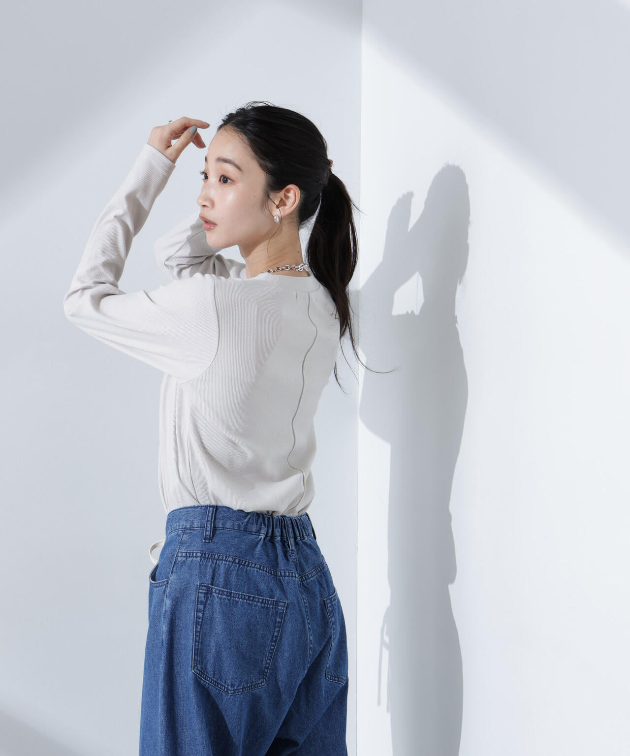 抗菌防臭リブロングスリーブTシャツ