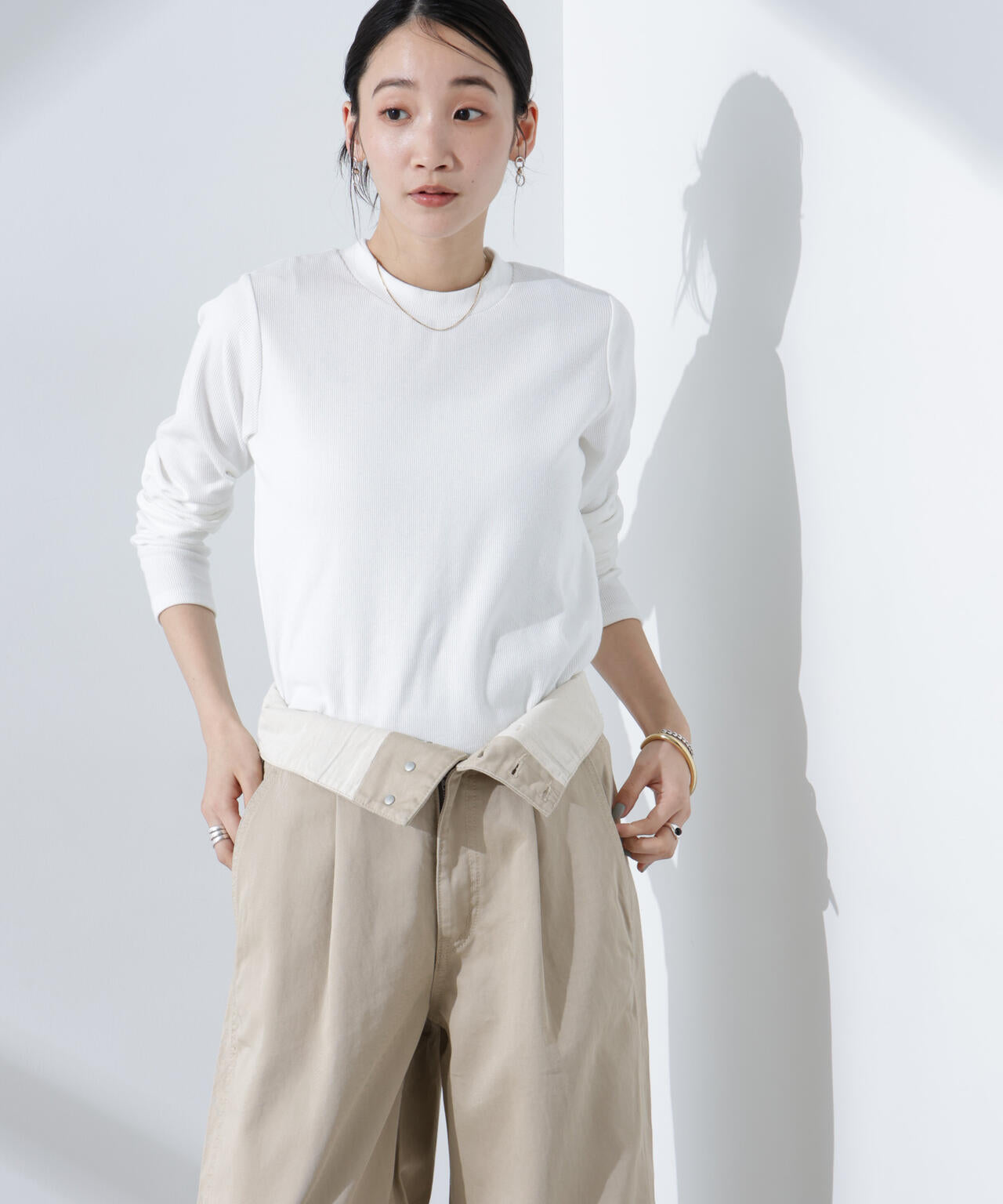 抗菌防臭リブロングスリーブTシャツ