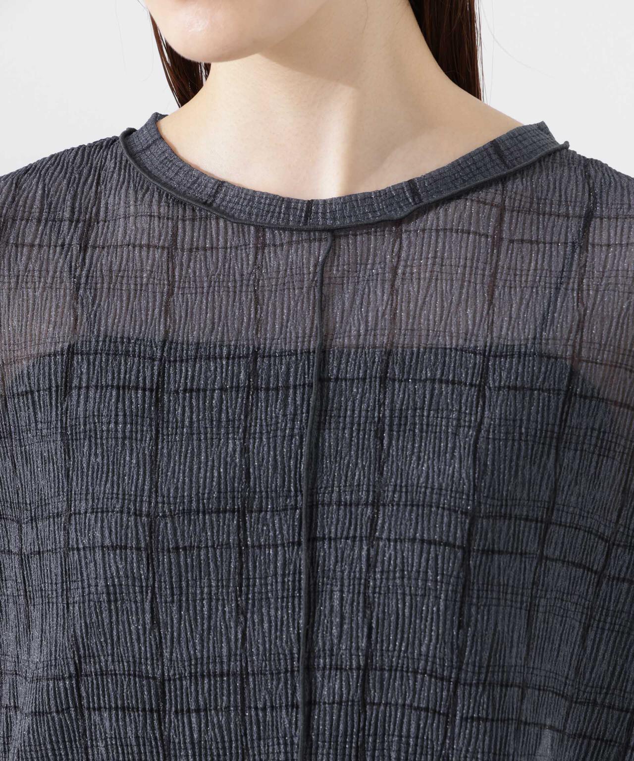 楊柳チェックシアーカットTシャツ