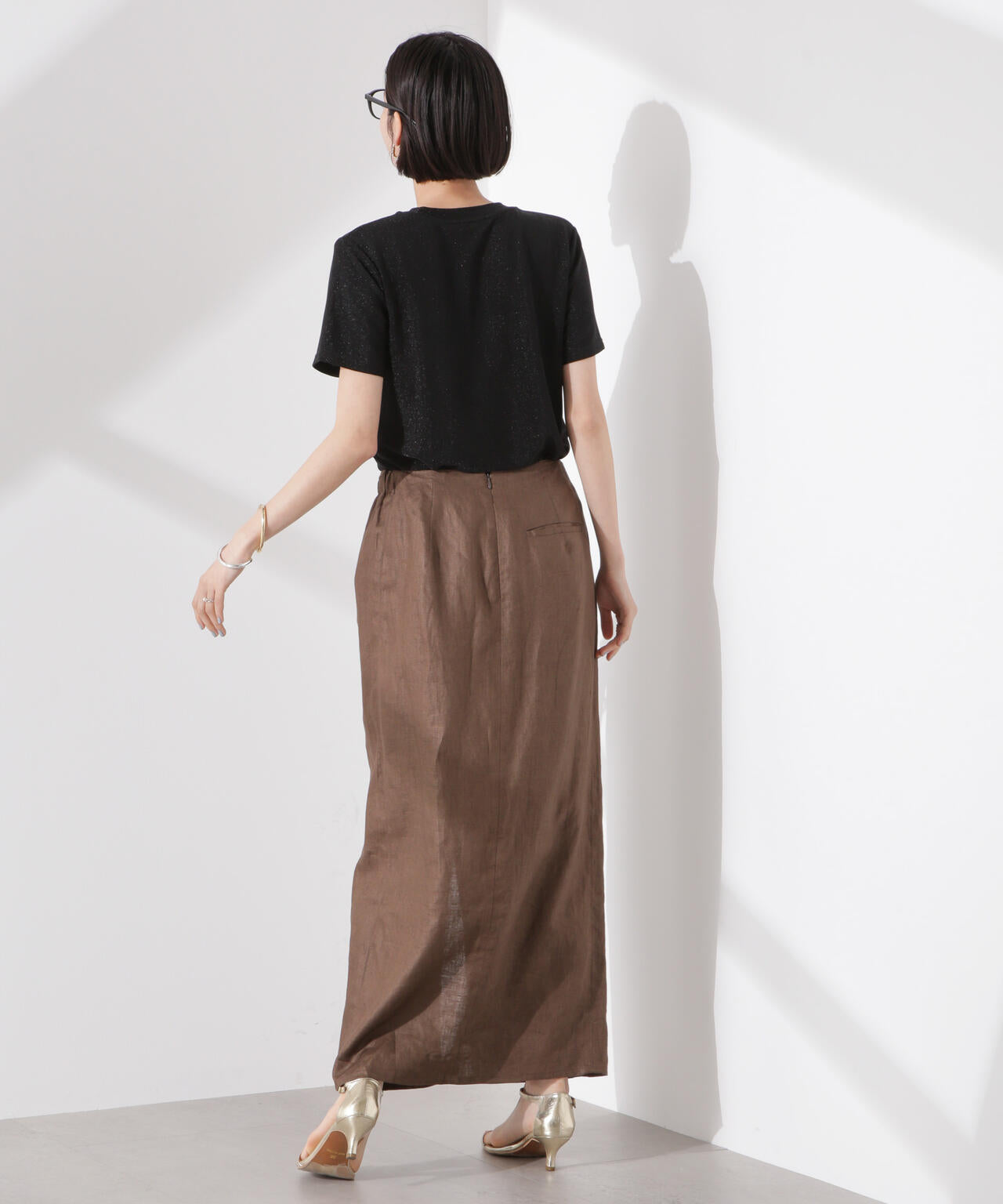 ラメカットクルーネックＴシャツ