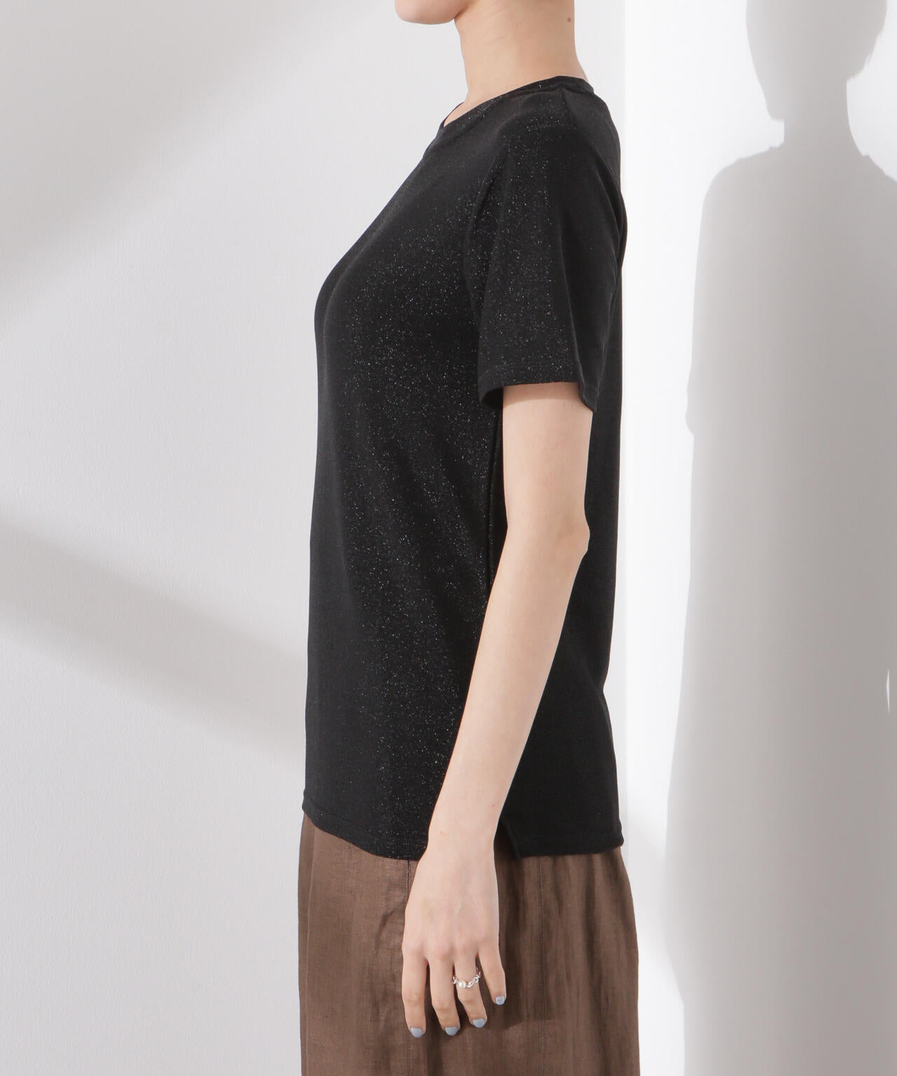 ラメカットクルーネックＴシャツ