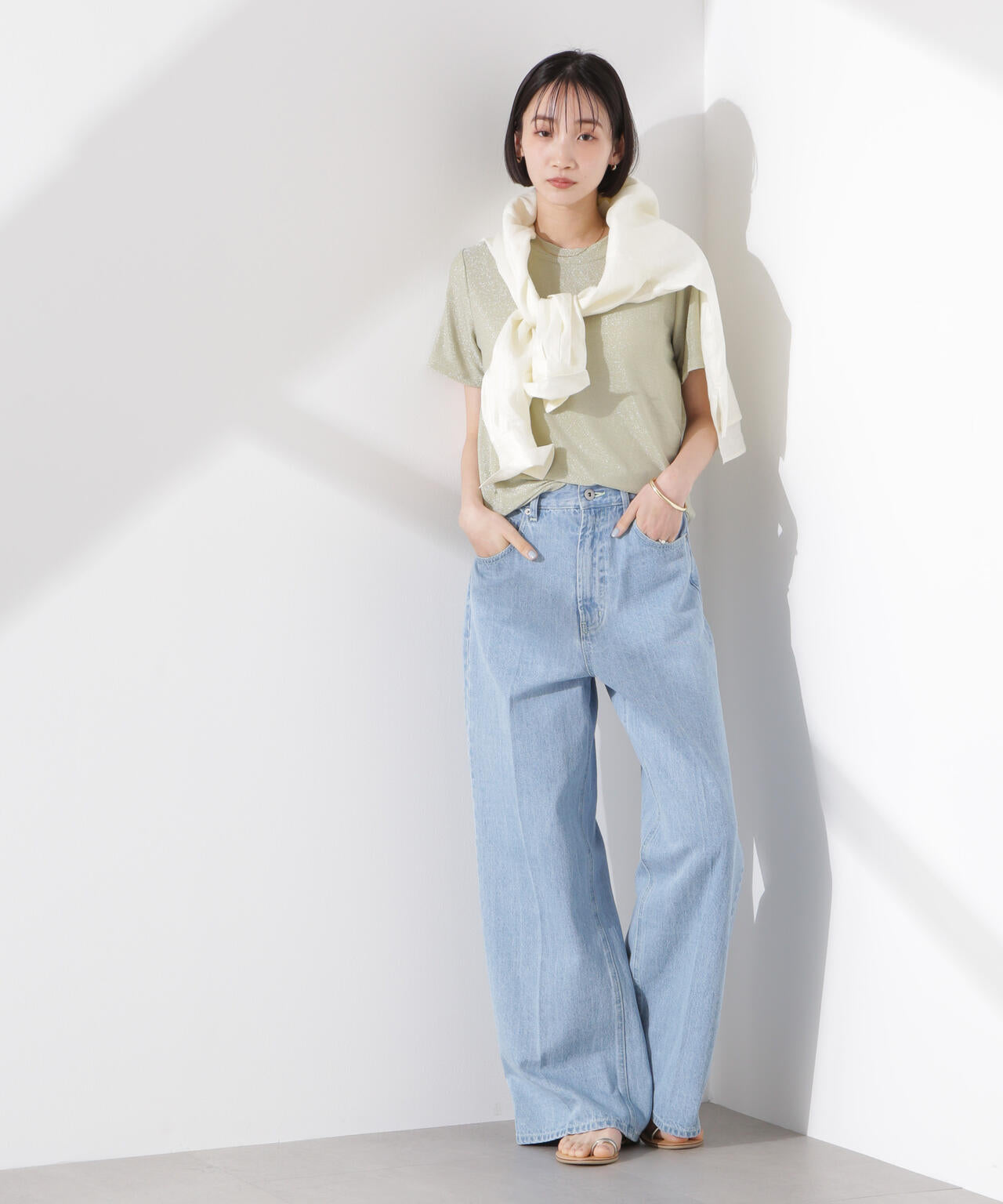 ラメカットクルーネックＴシャツ