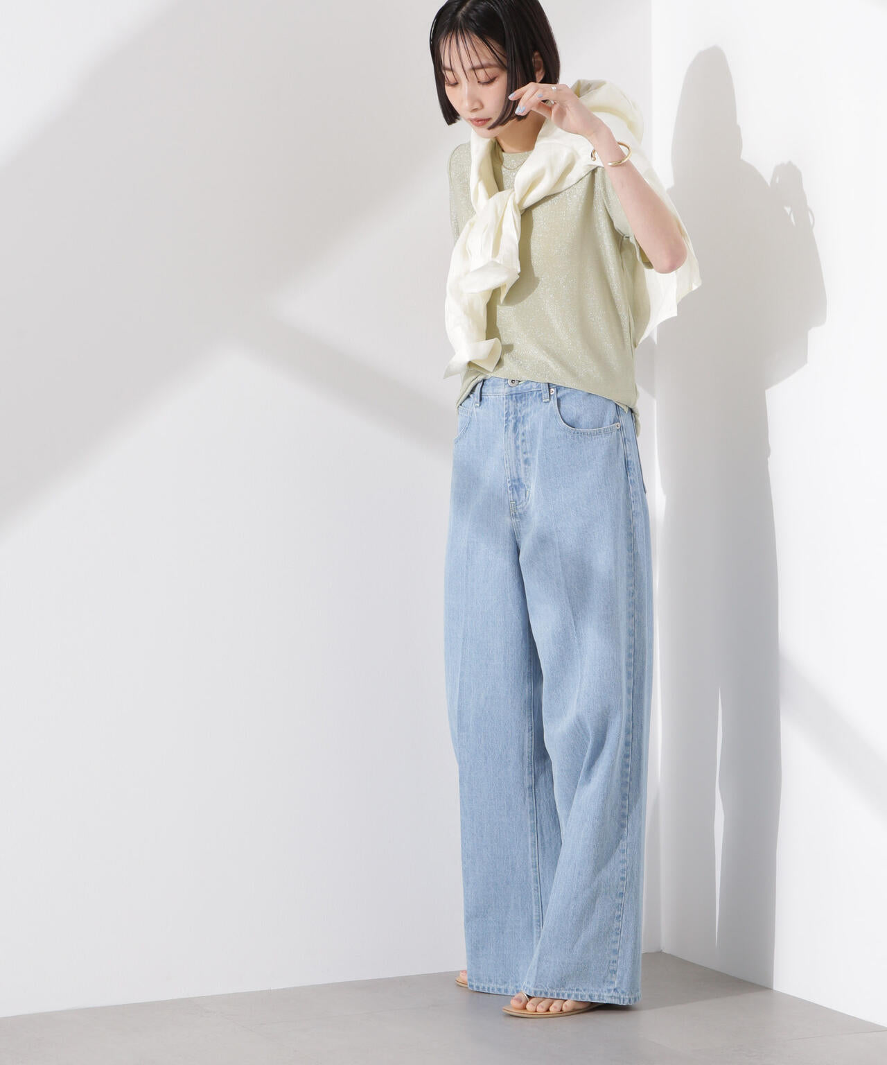 ラメカットクルーネックＴシャツ