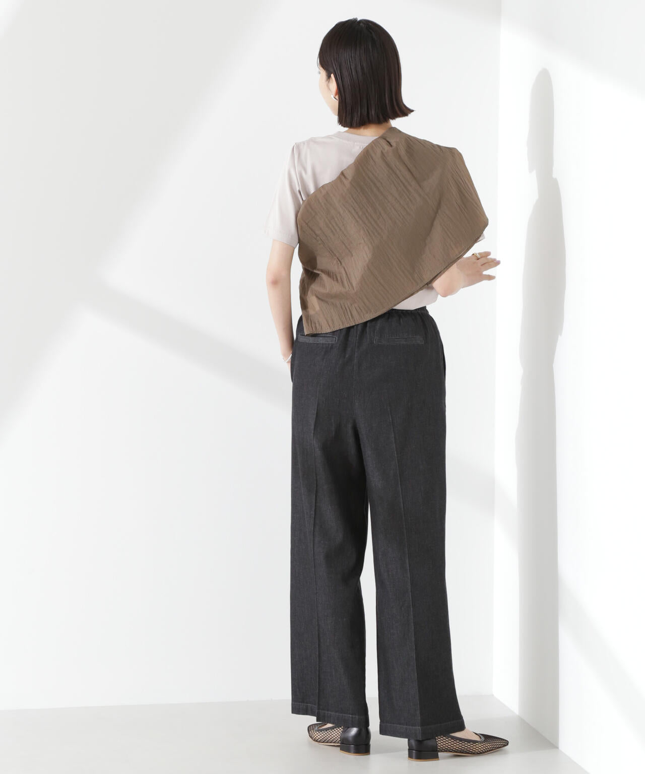 ライトデニムドロストセンタープレスパンツ(セットアップ可)