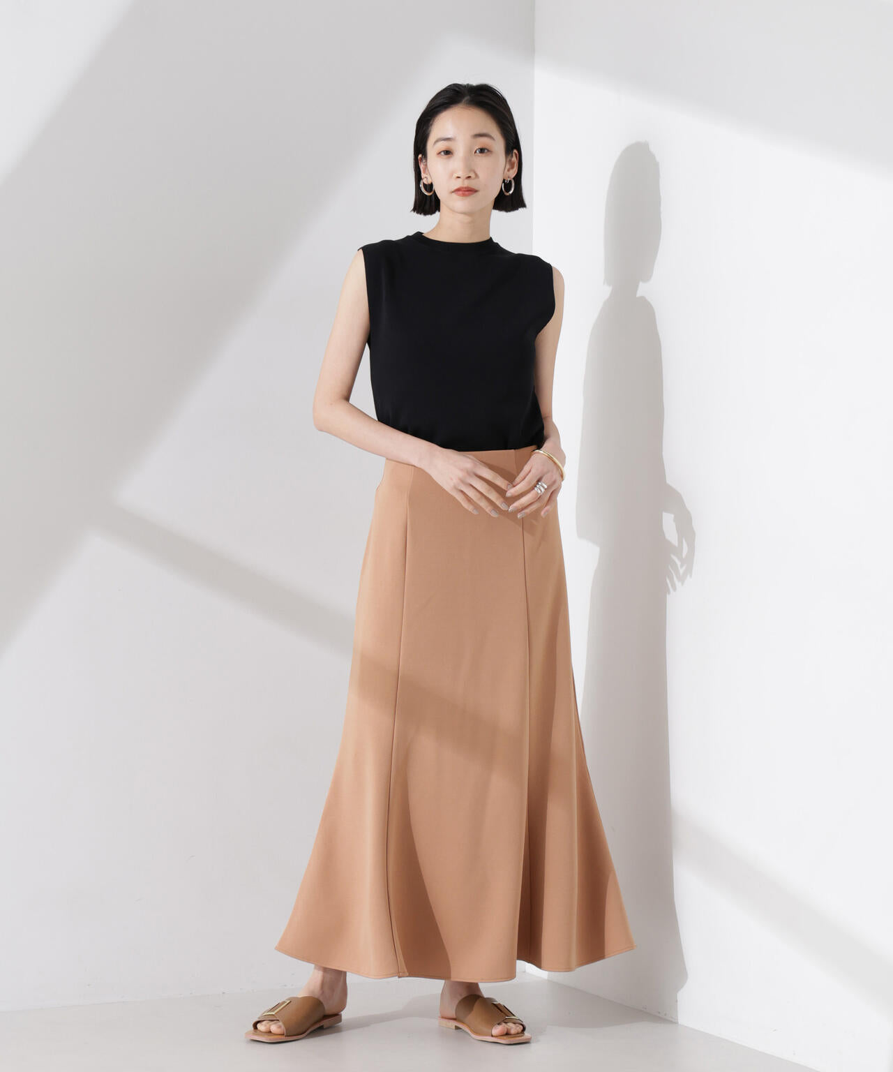 カットジョーゼットフレアスカート（セットアップ可）