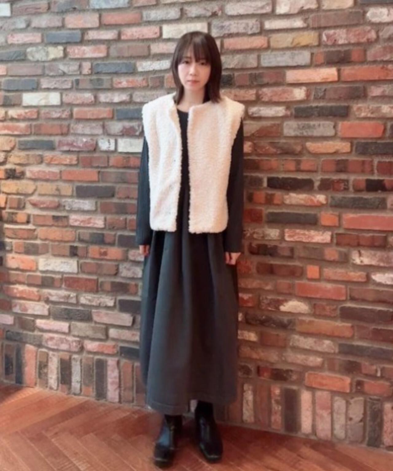 フォルムスカートニットワンピース