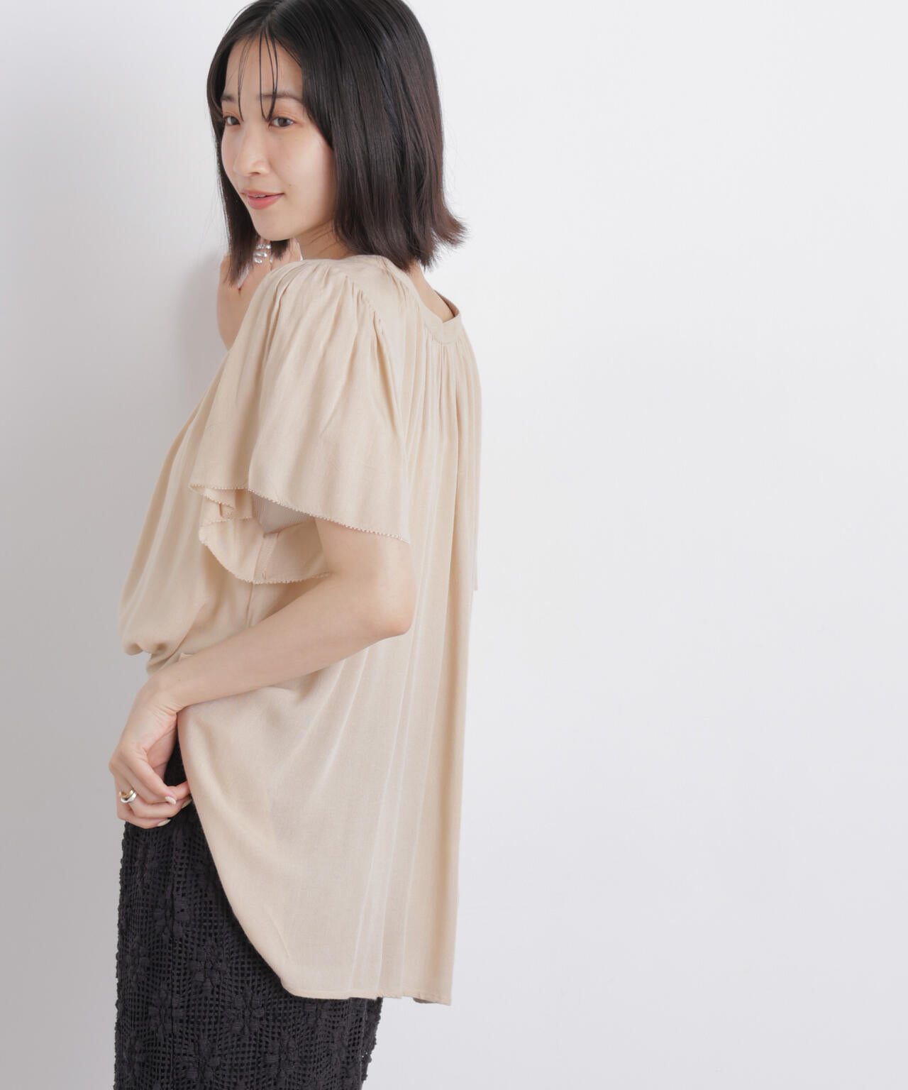 made in INDIA 前後2wayフレンチブラウス(セットアップ可)