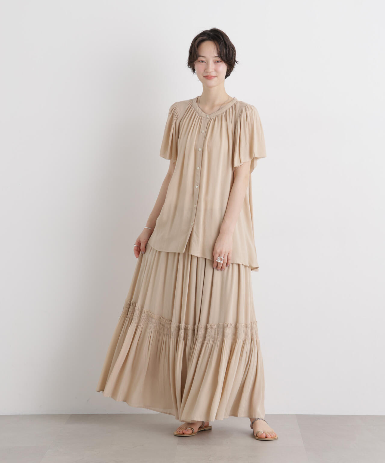 made in INDIA 前後2wayフレンチブラウス(セットアップ可)
