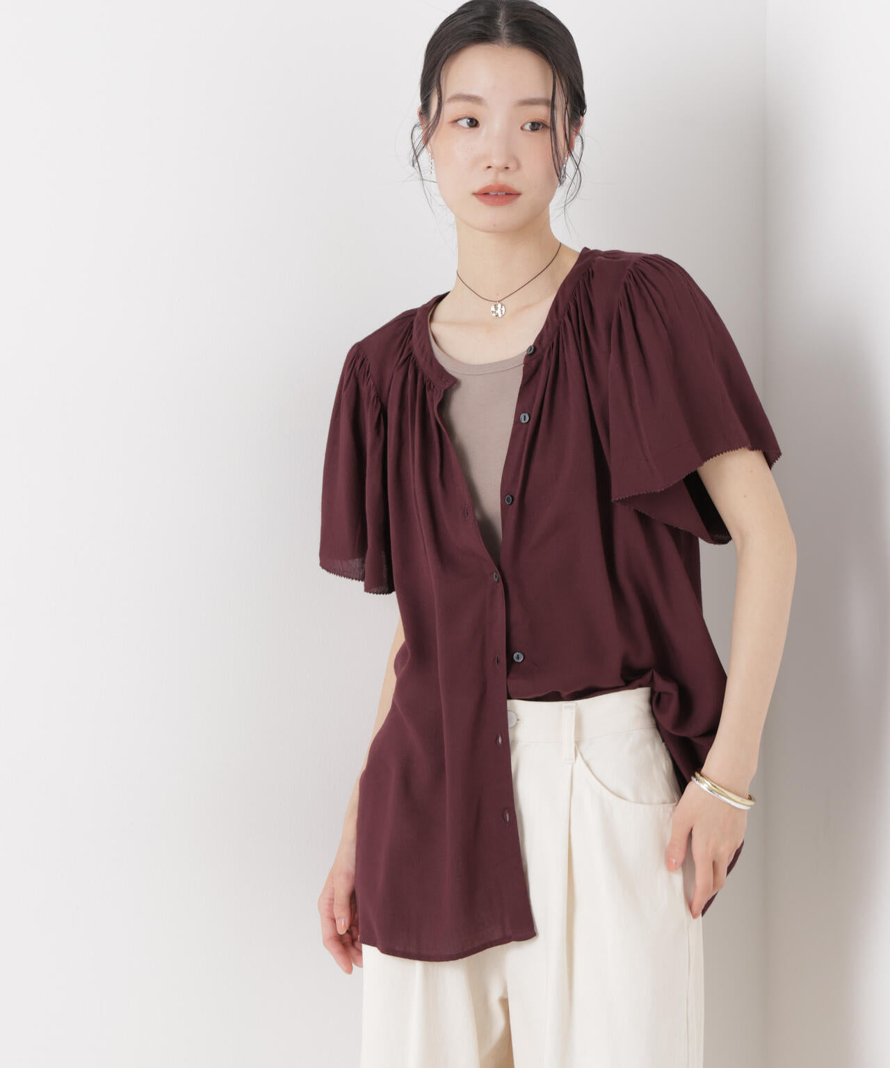 made in INDIA 前後2wayフレンチブラウス(セットアップ可)