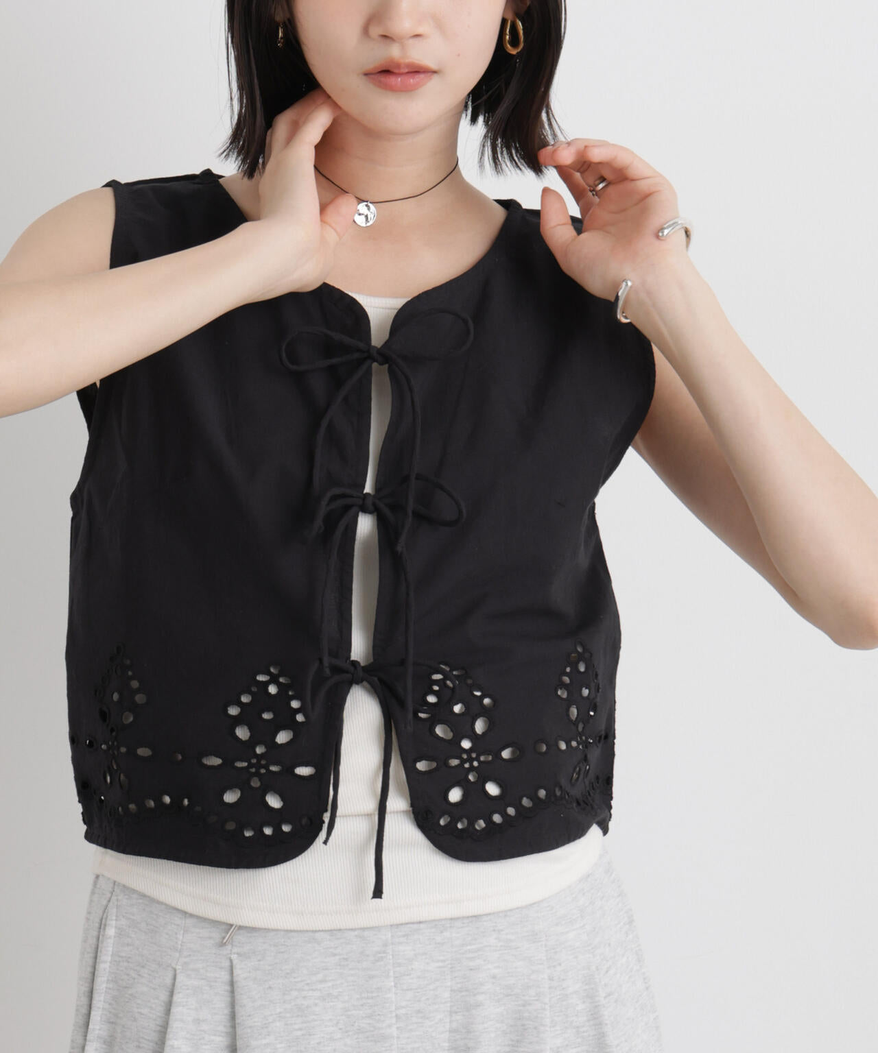 made in INDIA カットワークエンブロイダリージレ(セットアップ可)