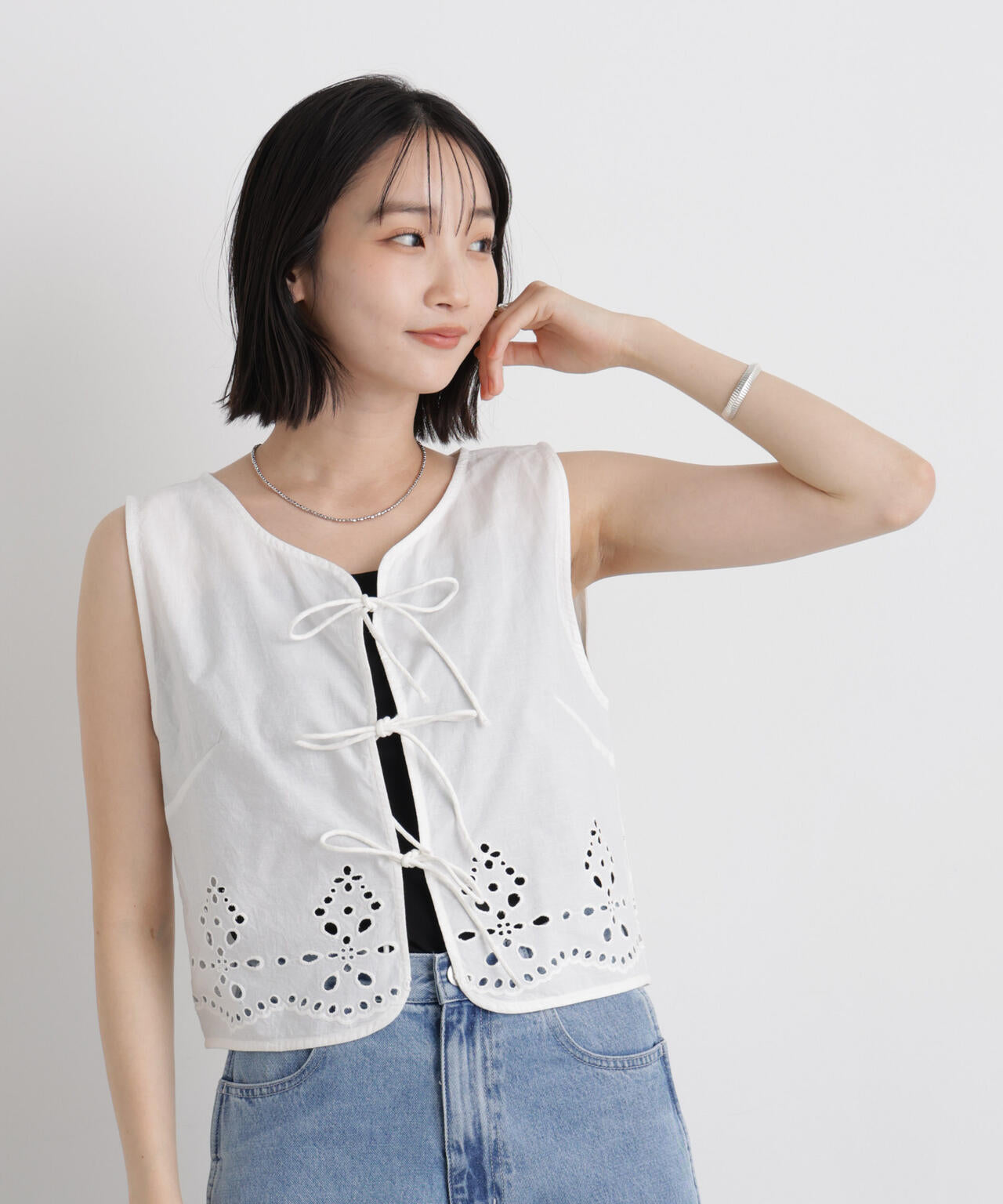 made in INDIA カットワークエンブロイダリージレ(セットアップ可)