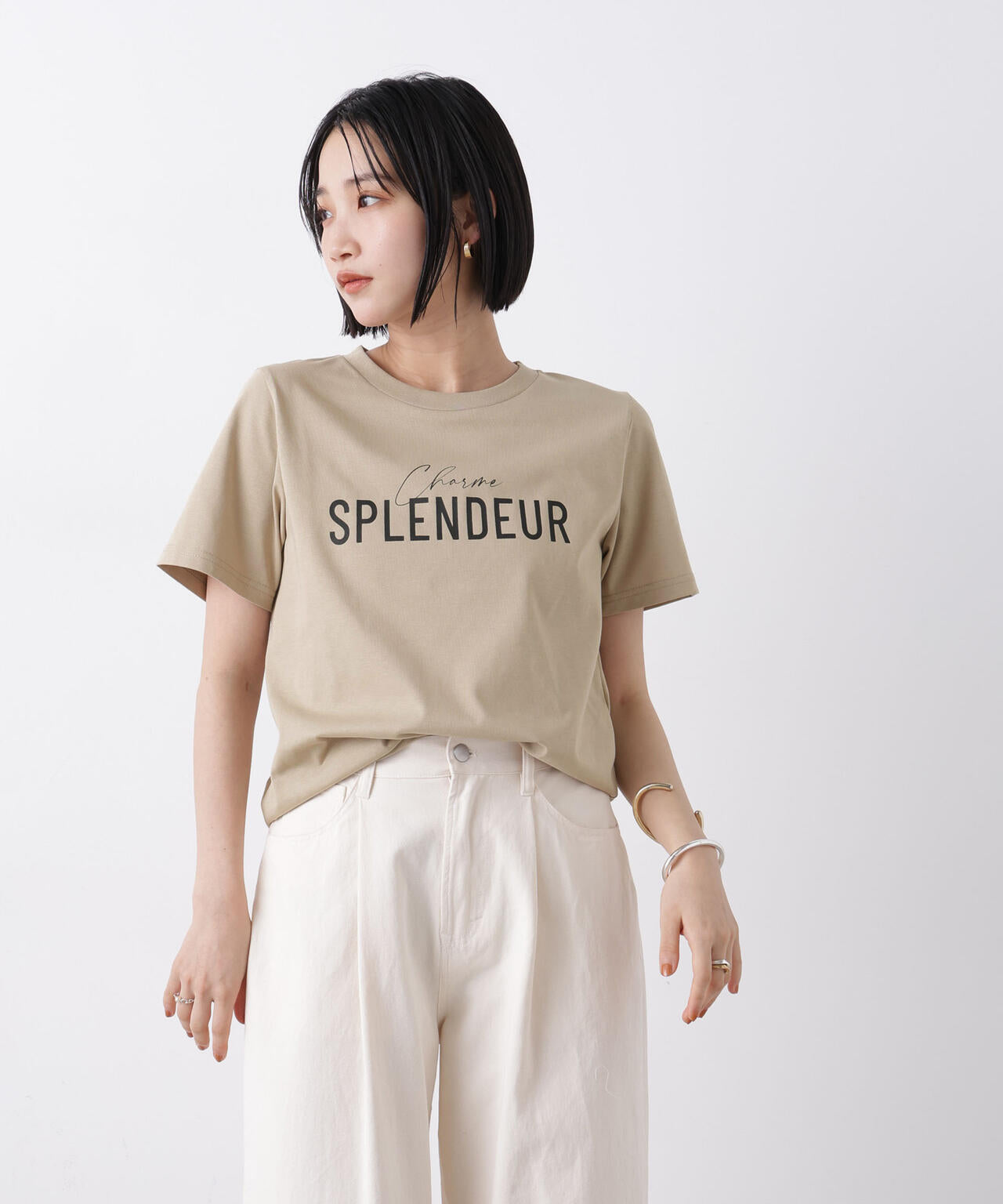 接触冷感&紫外線防止機能 ロゴプリントTシャツ