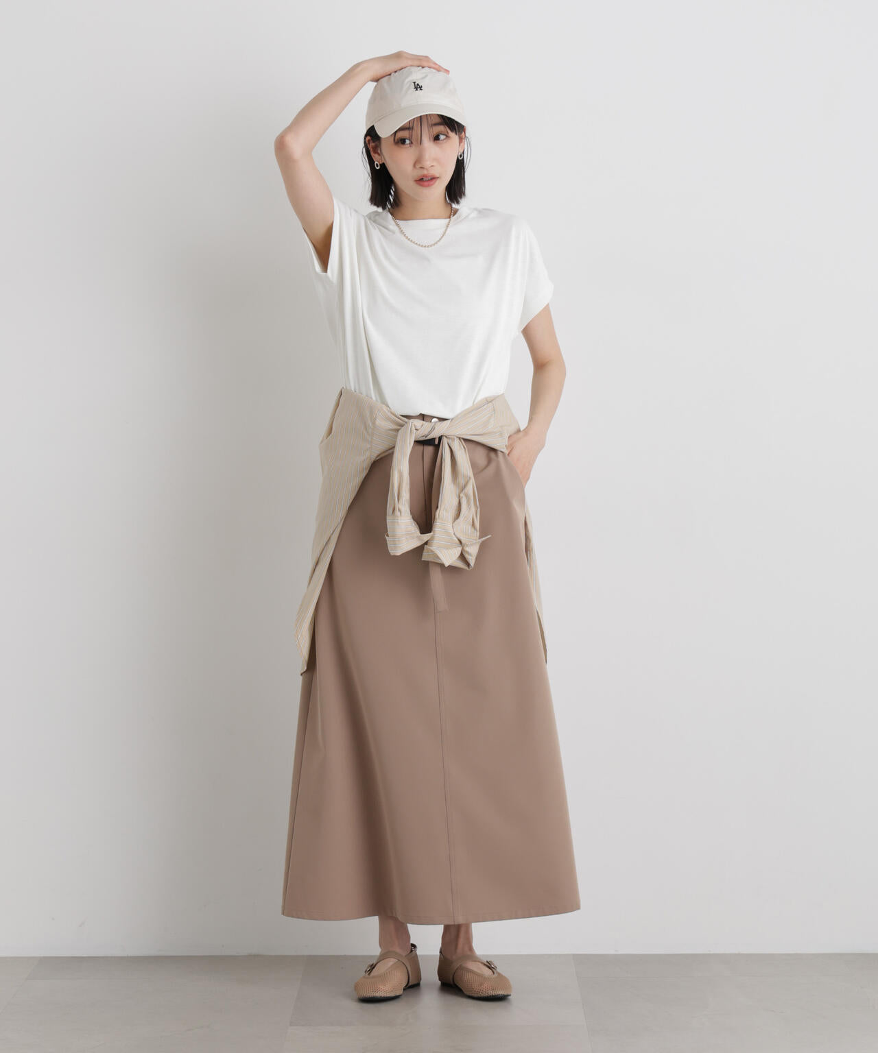 汗隠糸加工&多彩機能カットソー素材 ドルマンフレンチトップス