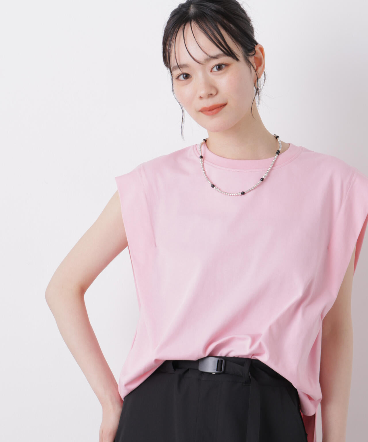 近赤外線&UVカット・吸水速乾機能 タックデザイントップス