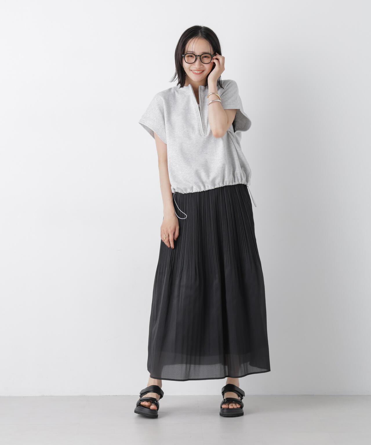 消しプリーツソフトシアースカート