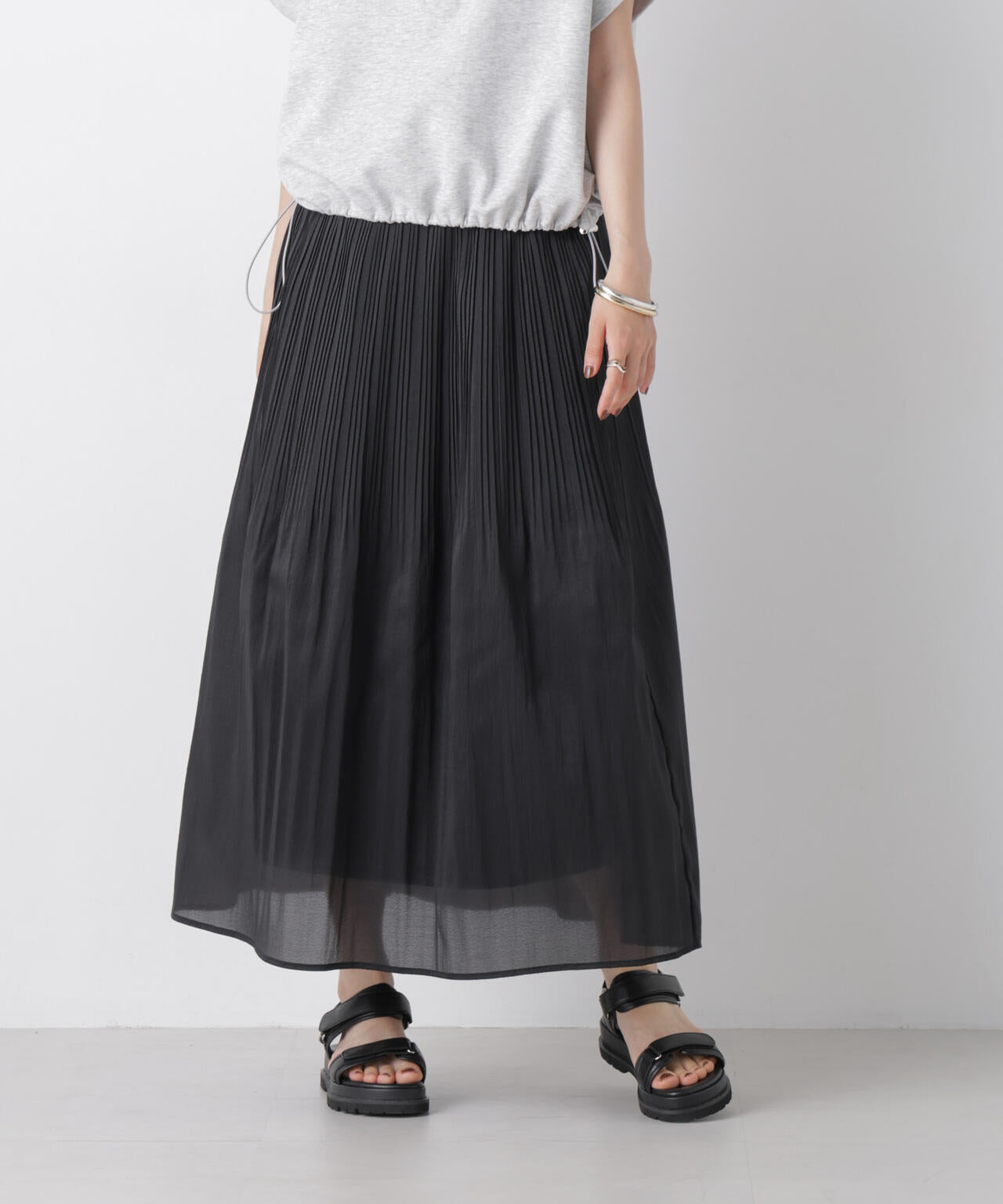 消しプリーツソフトシアースカート