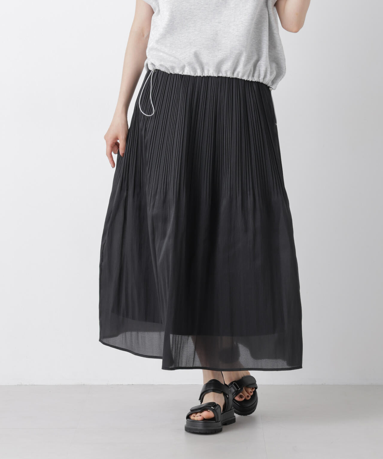消しプリーツソフトシアースカート