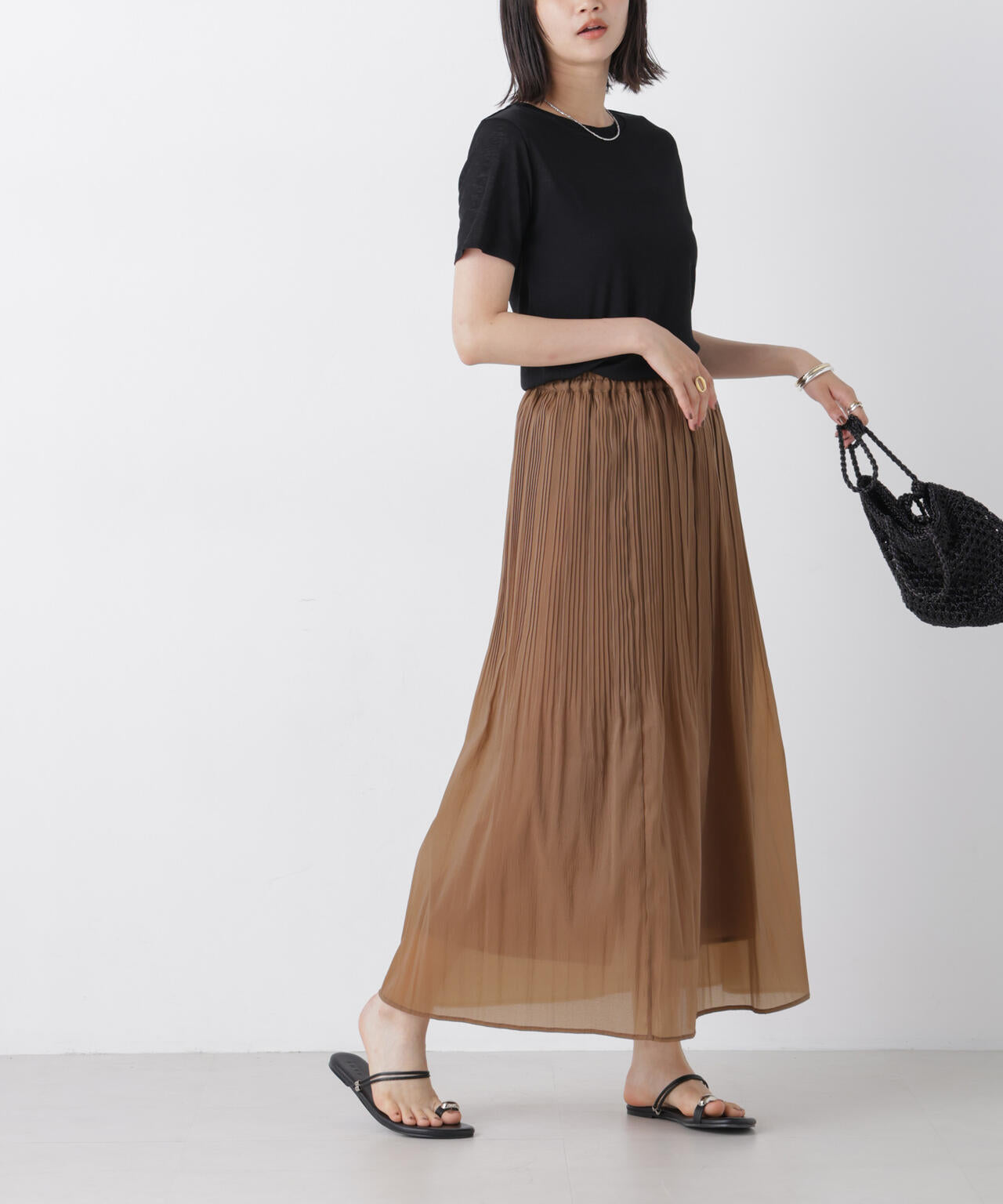 消しプリーツソフトシアースカート