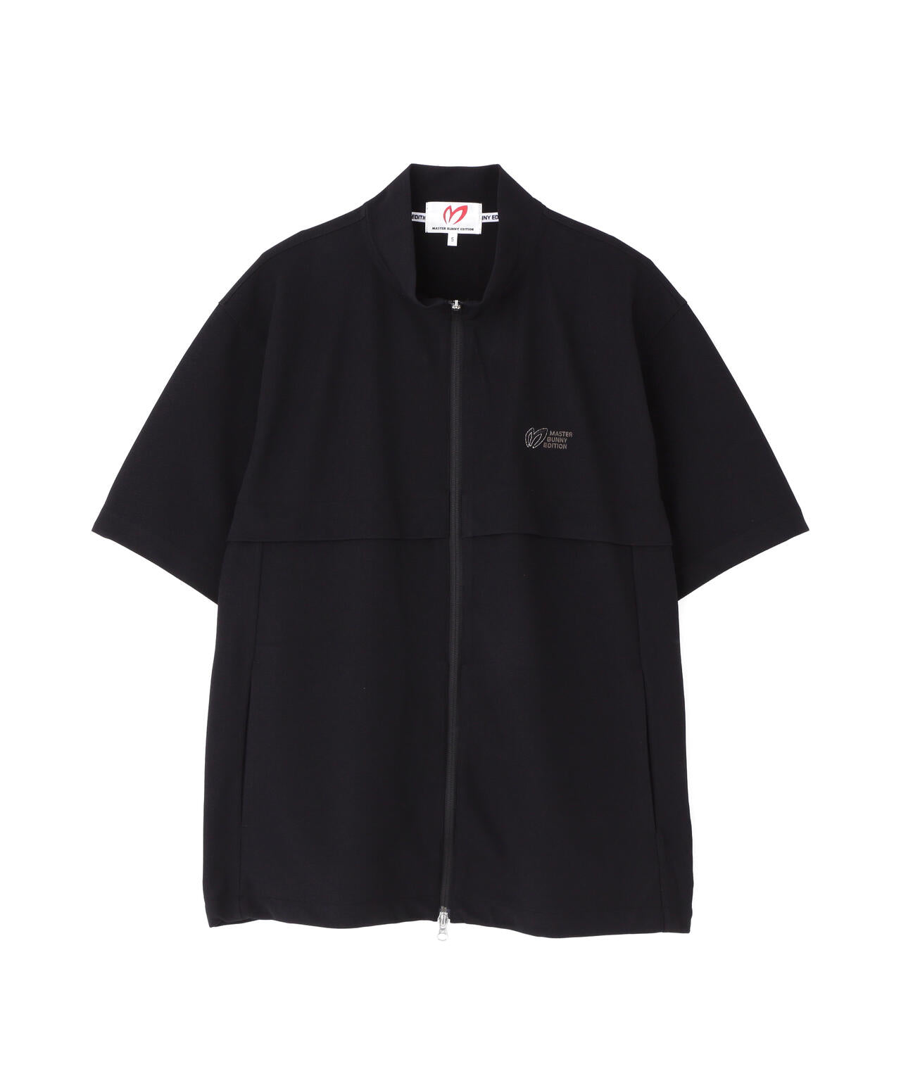 ポリエステルニットドビー半袖フルジップカットソー