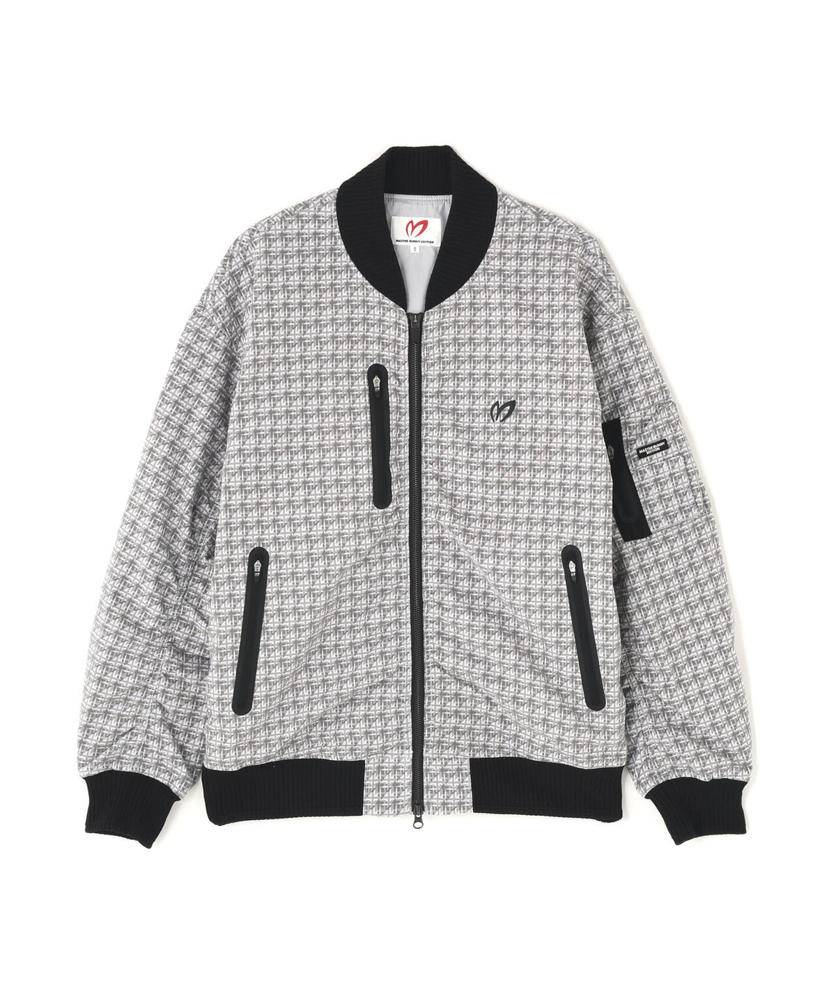 ジオメトリックチェックジャガードブルゾン (MENS)