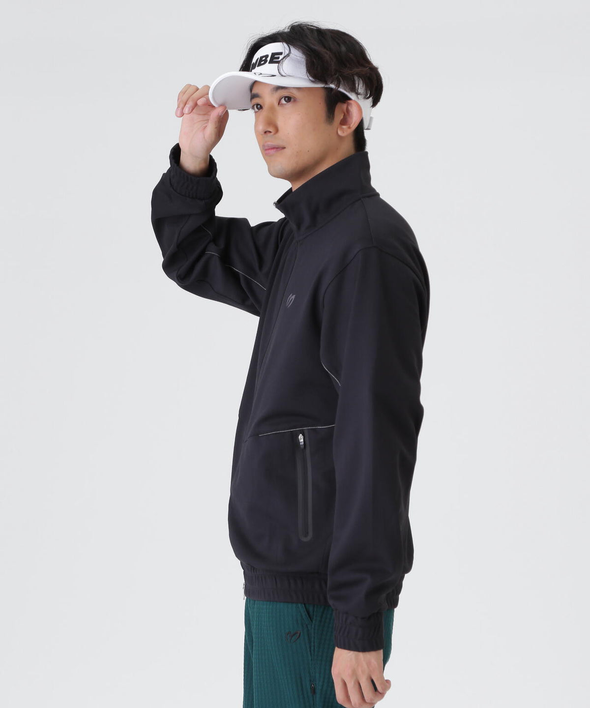 ウールライク接結へリンボンスタンドブルゾン (MENS)