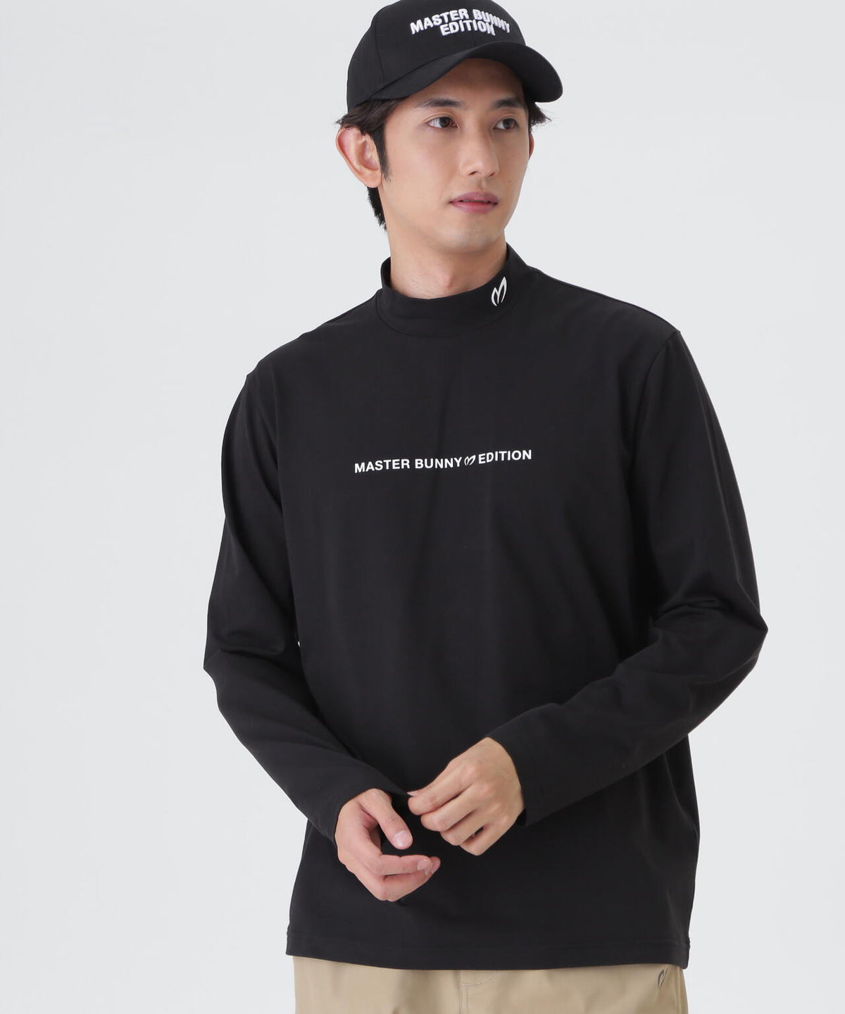 スーピマベア天長袖ハイネックカットソー (MENS)