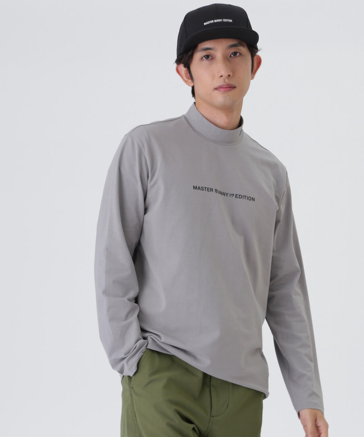 スーピマベア天長袖ハイネックカットソー (MENS)