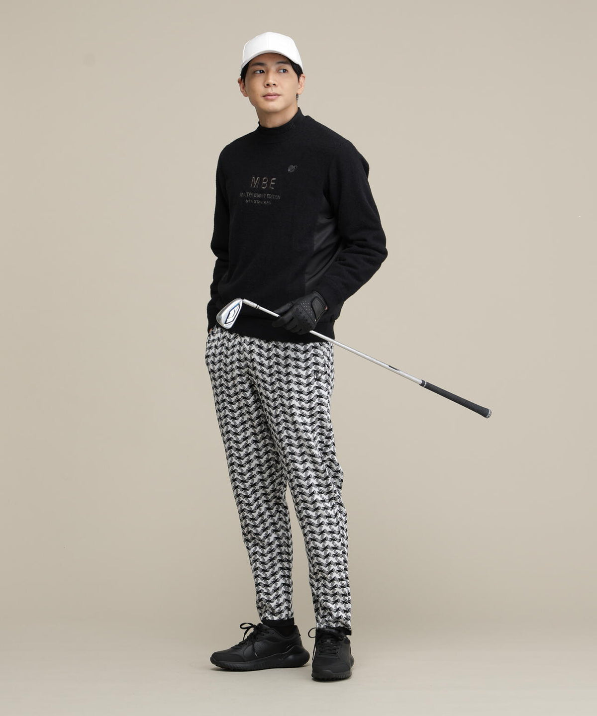 ナイロンフェザーニットクルーネックプルオーバー (MENS)
