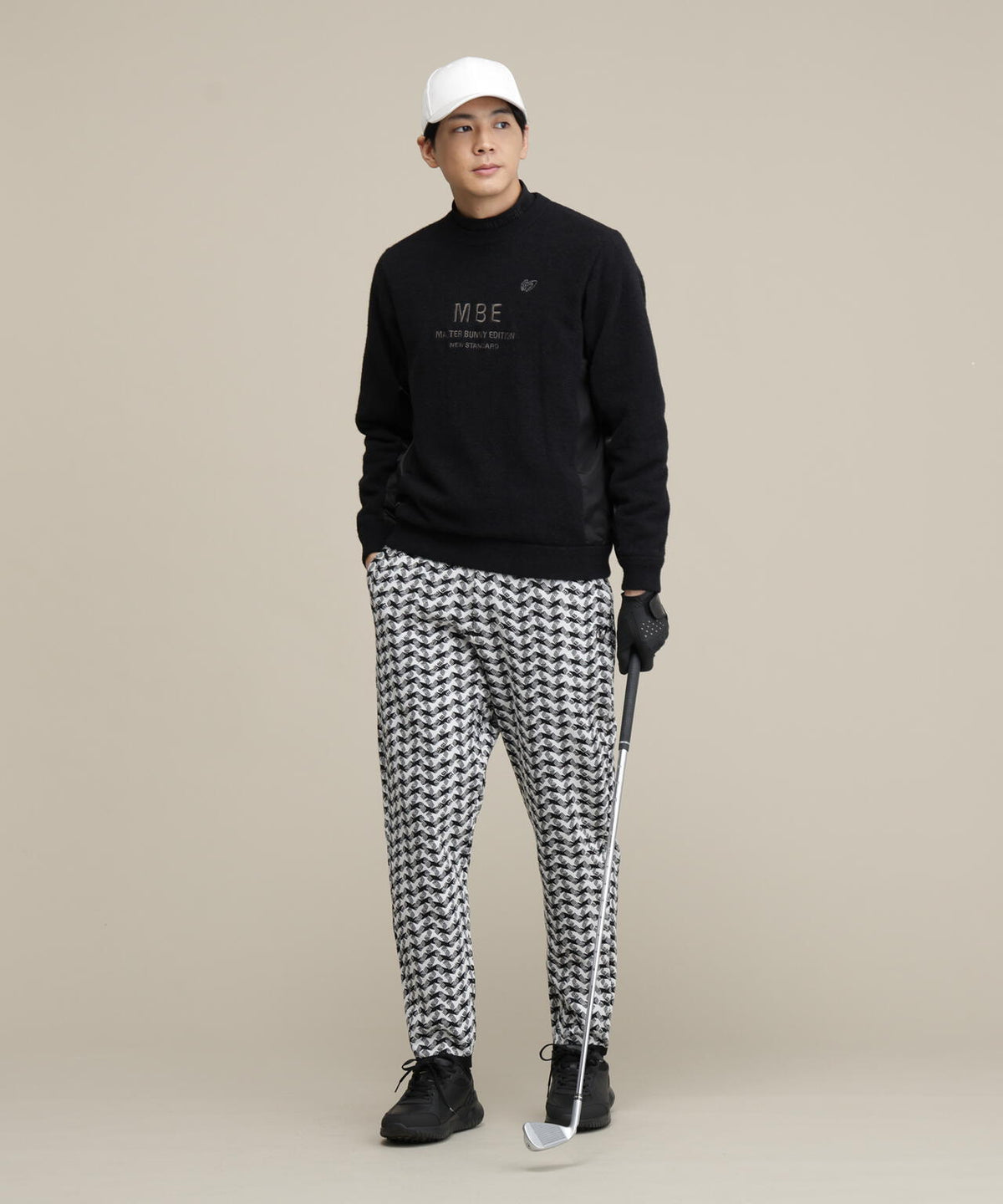 ナイロンフェザーニットクルーネックプルオーバー (MENS)
