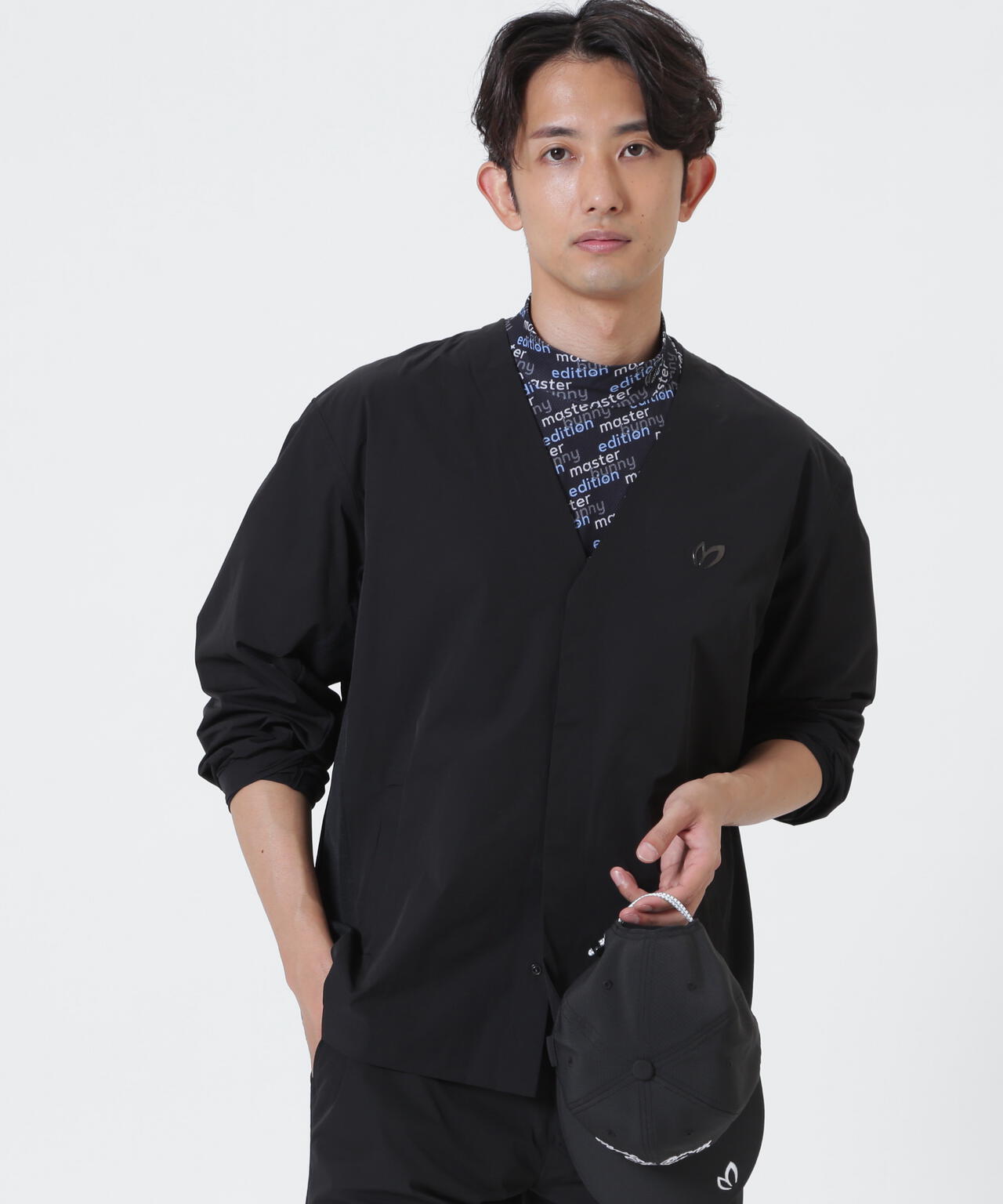 布帛使いカーディガン (MENS)