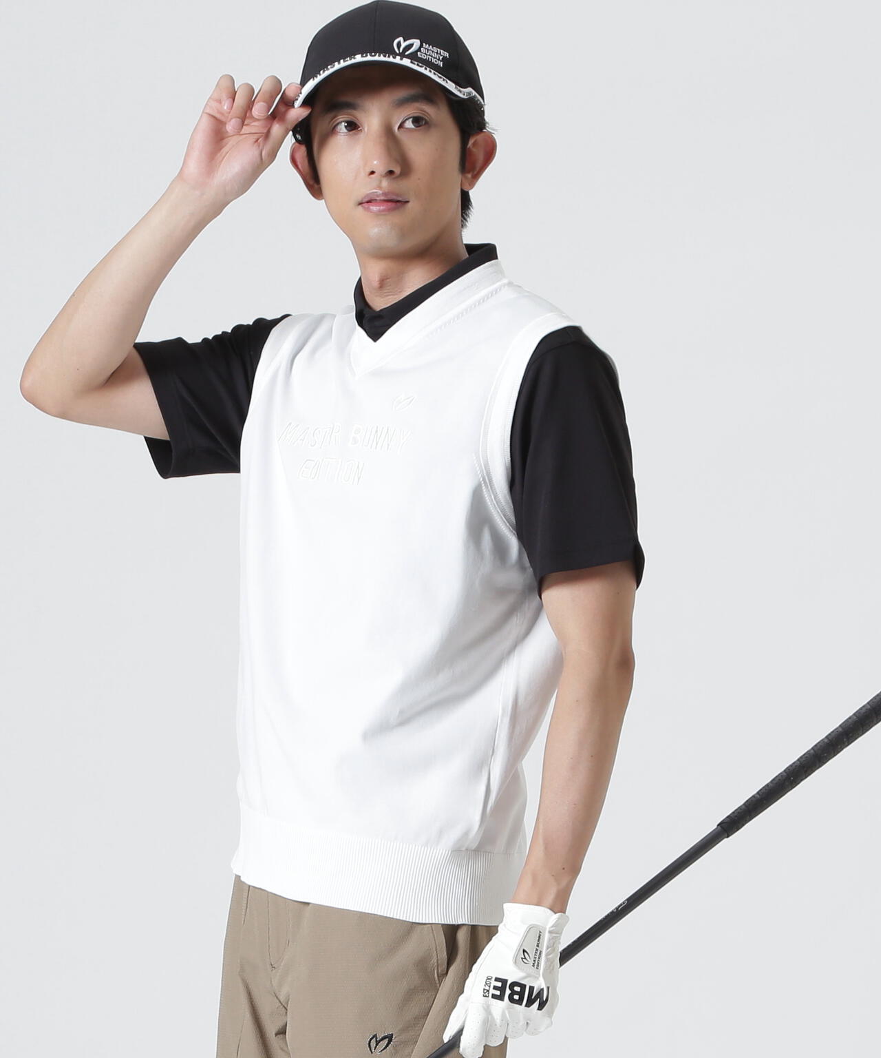 Vネックニットベスト (MENS)