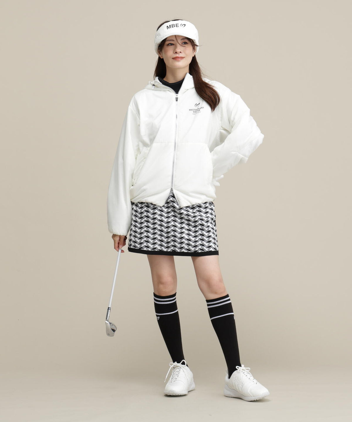 接結ニットスカート ＜変形千鳥柄＞ (WOMENS)